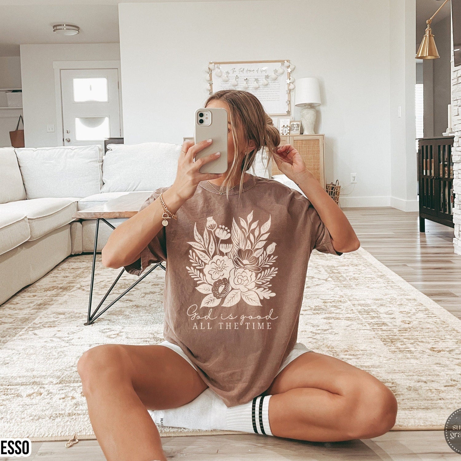 God Is Good Shirt, Boho Christian T Shirt For Women, Floral Comfort Colors Bible Verse Tee, Faith Based Jesus Apparel, Girls Religious Gift