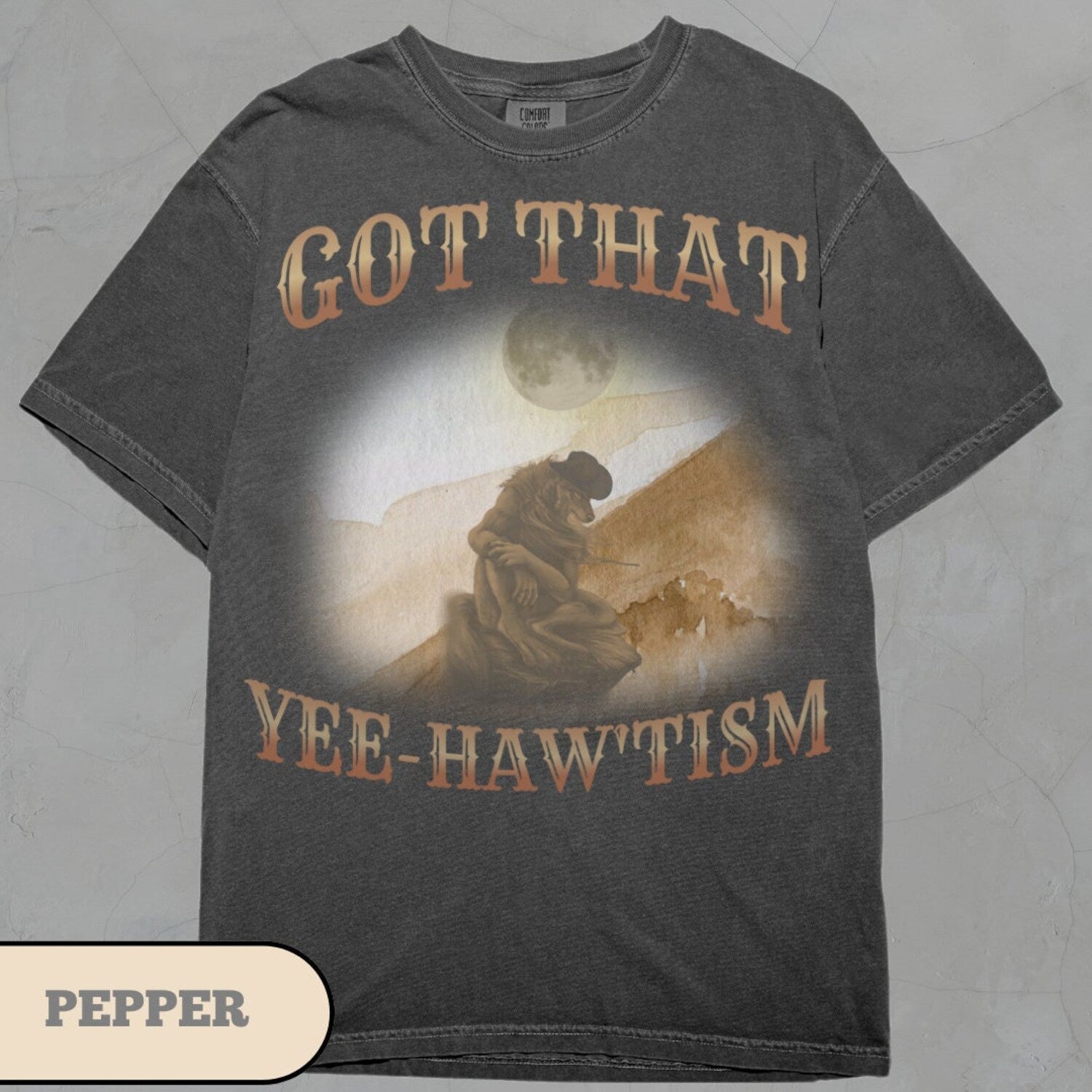 'Alpha Male Wolf' Autism Funny Tee - Cowboy Yee Haw 'Tism Graphic Shirt