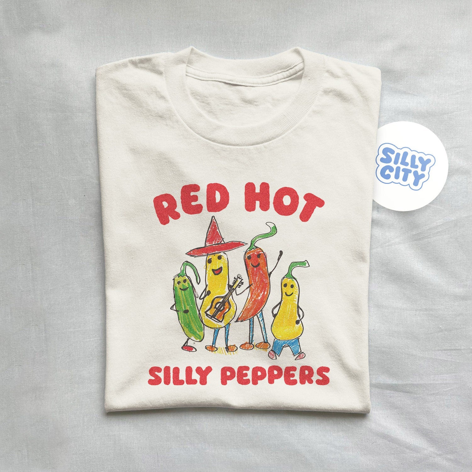 'Silly Peppers' Cartoon Meme Tee - Funny Music Parody Graphic Shirt