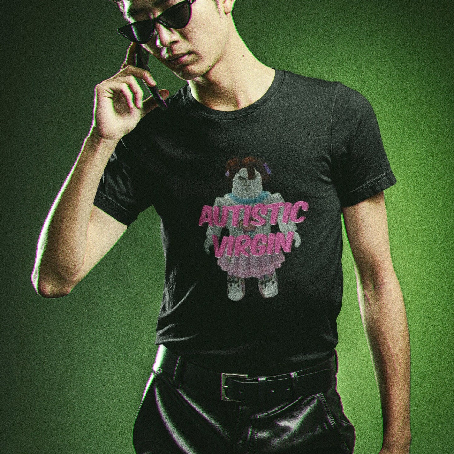 'Autistic Virgin' Satire Tee - Offensive Unhinged Graphic Novelty Shirt