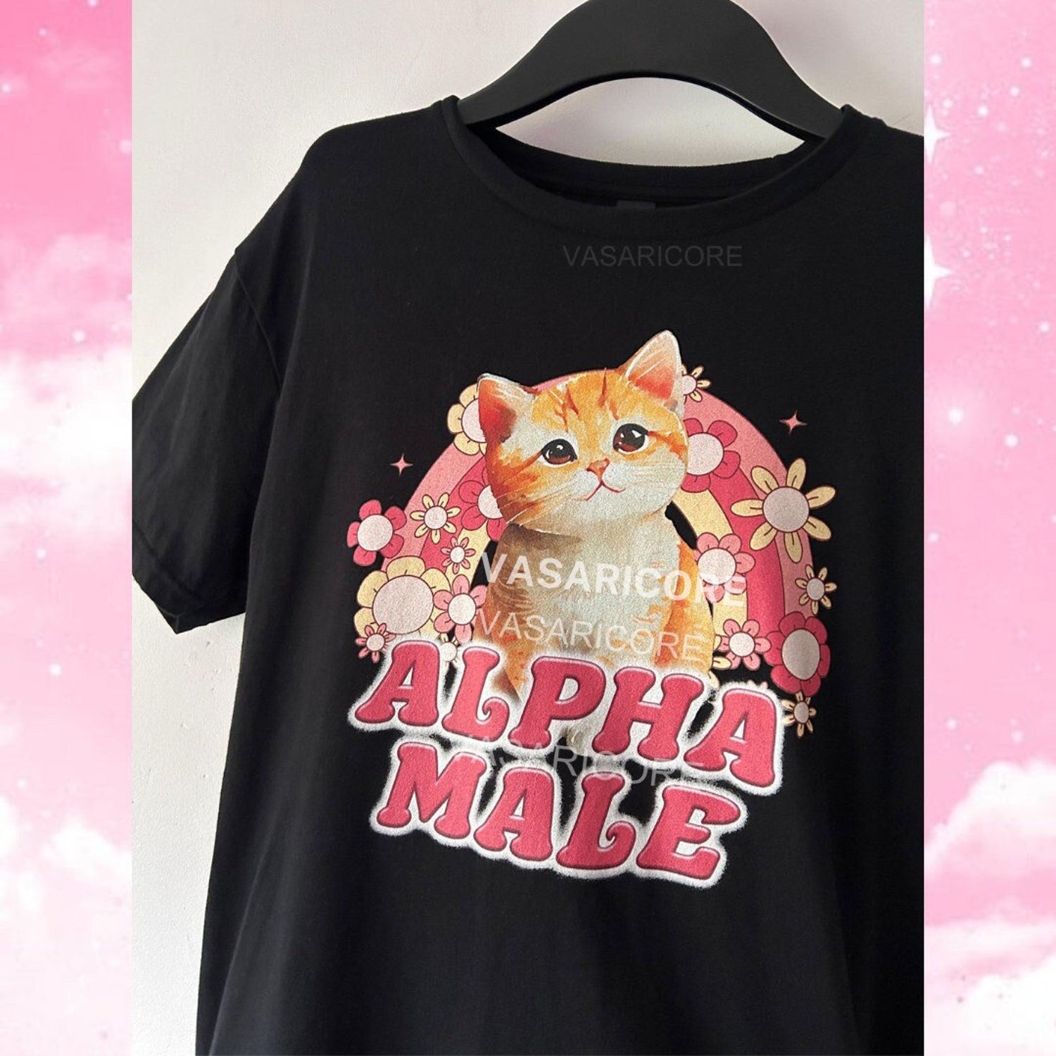 'ALPHA MALE' Cat Meme Tee - Funny Manly Cursed Graphic Novelty Shirt