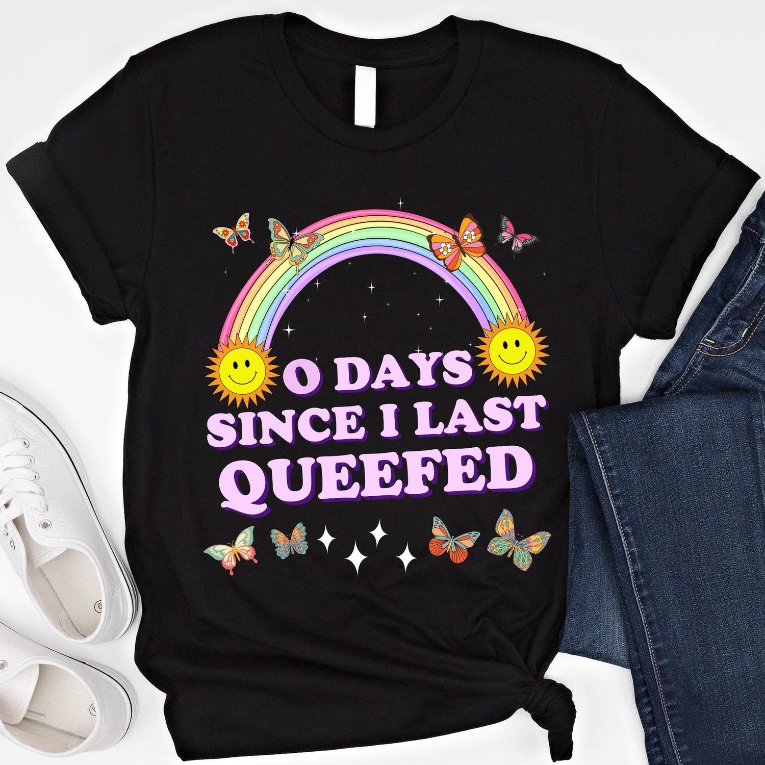 'Days Since I Last Queefed' Queef Queen Tee - Funny Adult Humor Raunchy Shirt