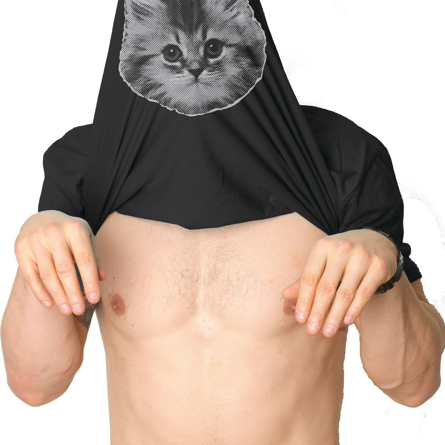 'Ask Me About My Kitty' Funny Cat Flip Tee - Novelty Graphic Humor Shirt