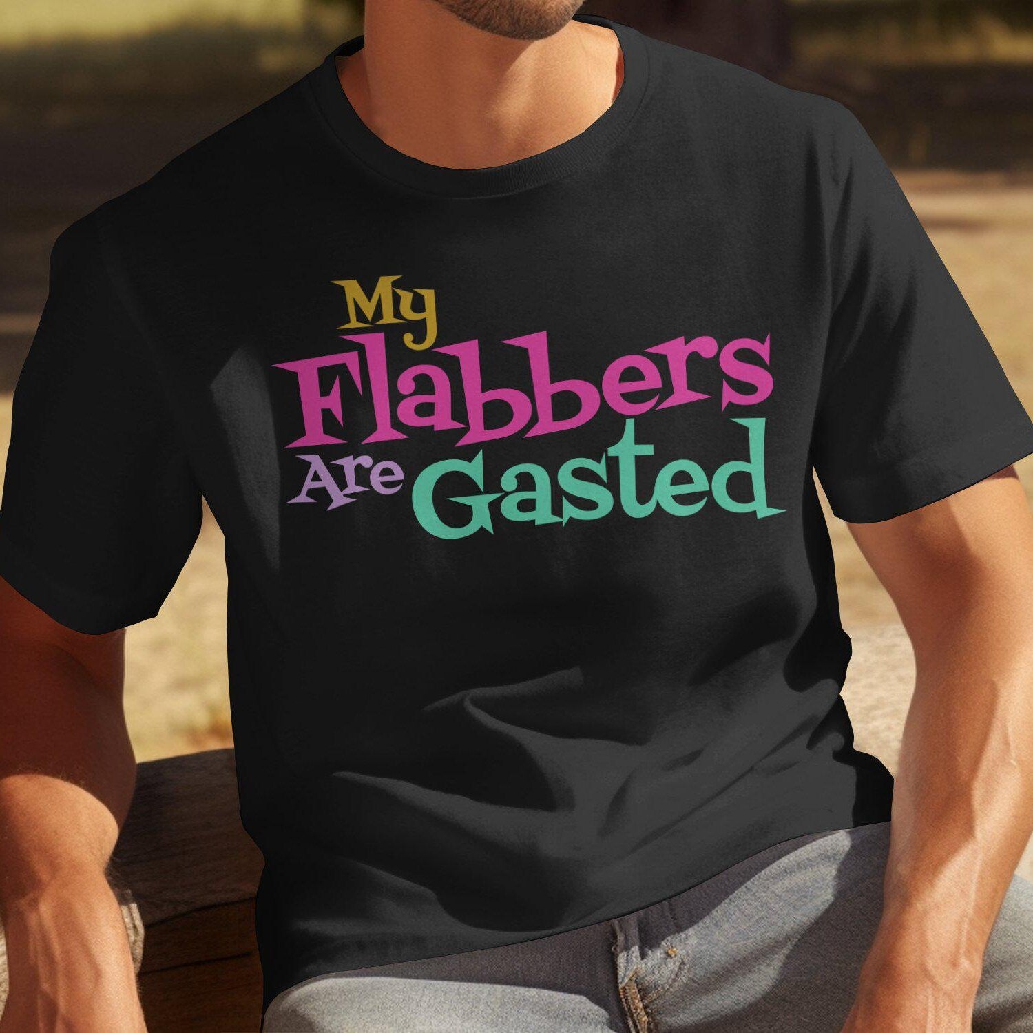 'My Flabbers Are Gasted' Humor Tee - Unisex Heavy Cotton Graphic Novelty Shirt