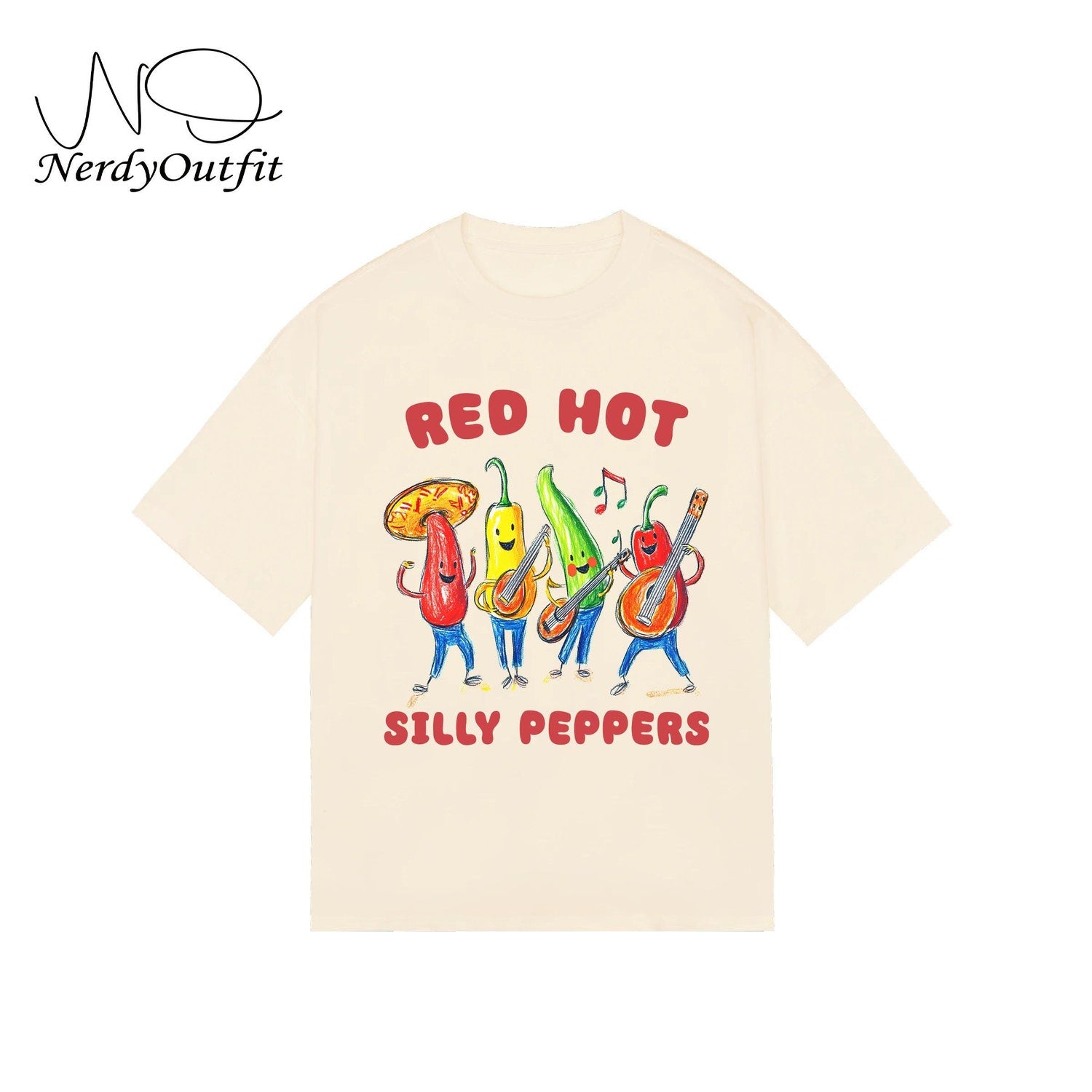 'Red Hot Silly Peppers' Vintage Music Tee - Funny Parody Graphic Novelty Shirt