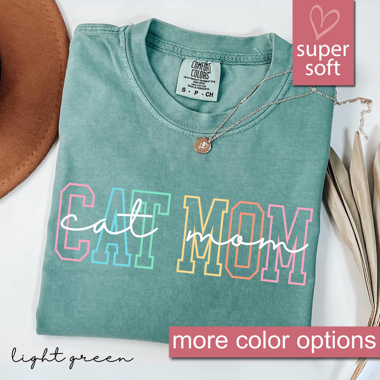 'Cat Mom' Comfort ColorsÂ® Tee - Gift for Cat Lovers Graphic Shirt