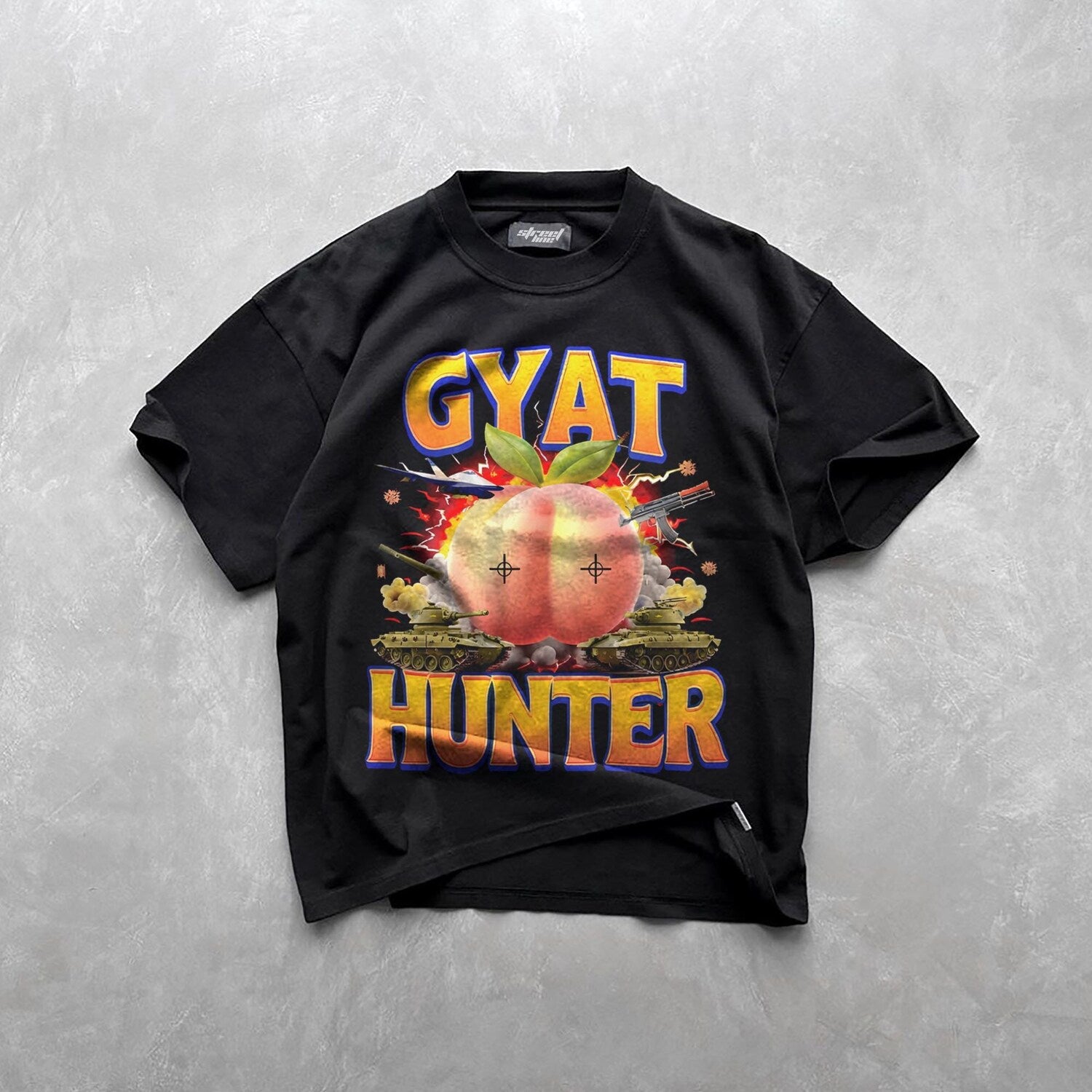 'Gyat Hunter' Viral Meme Tee - Absurd Graphic Novelty Shirt