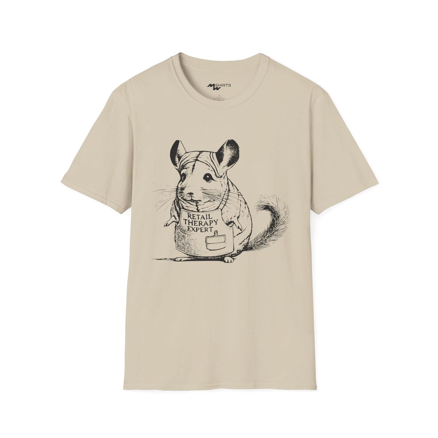 'Retail Chinchilla' Engraving Style Tee - Unisex Softstyle Graphic Novelty Shirt