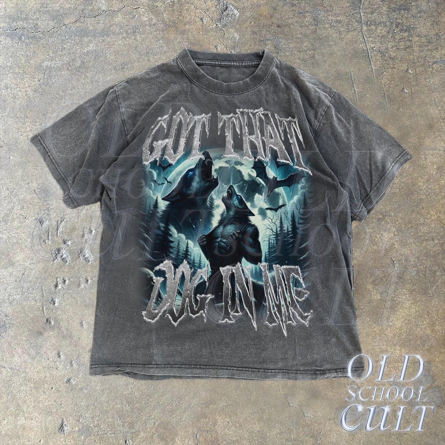 'Got That Dog In Me Alpha Wolf' Emo Sigma Goth Graphic Shirt