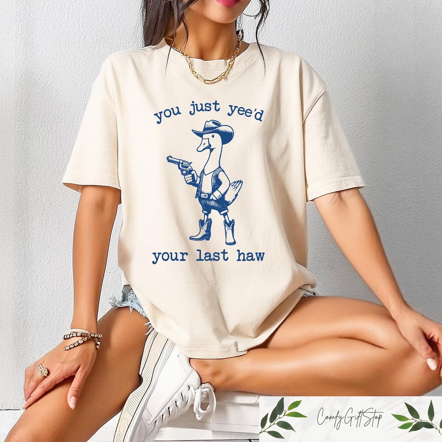 'Yee'd Your Last Haw' Cowboy Duck Tee - Funny Western Graphic Novelty Shirt