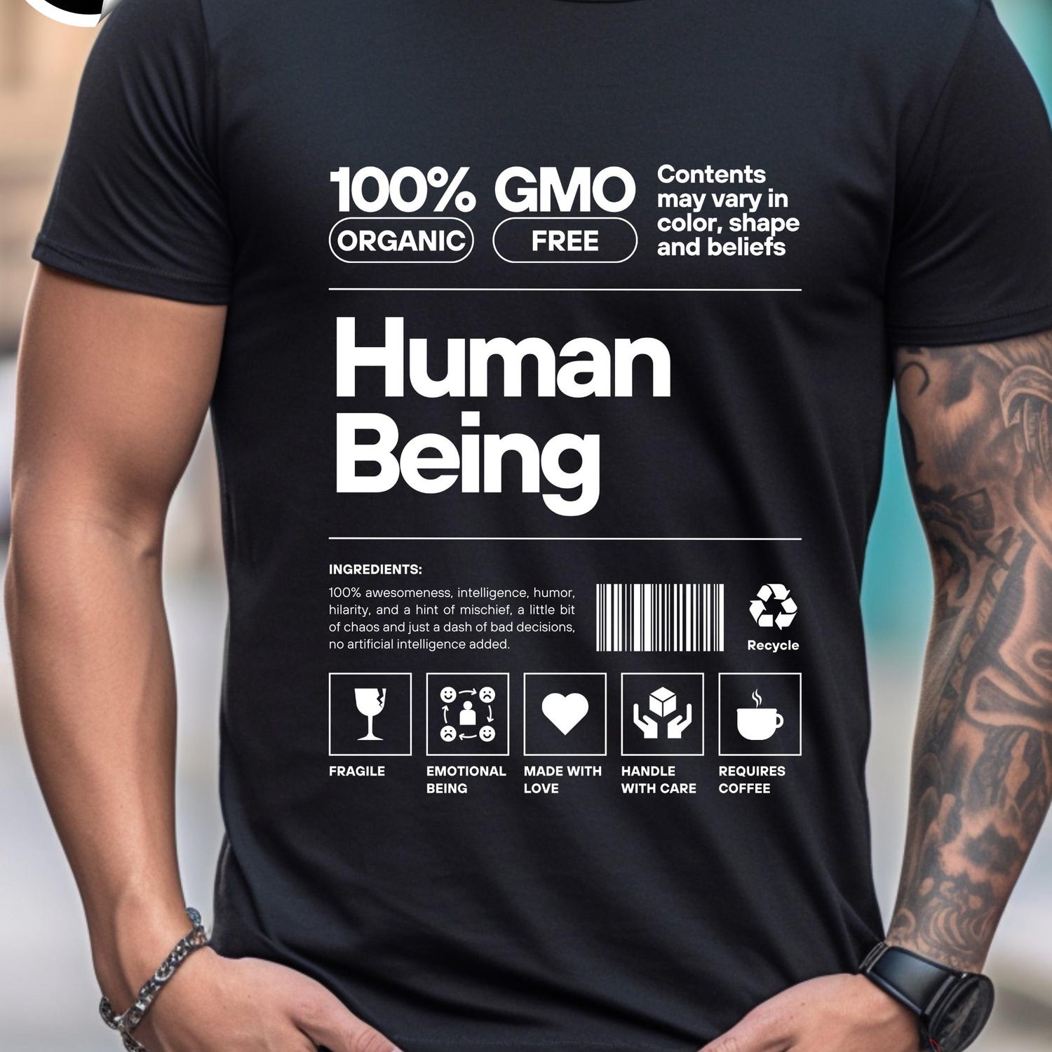 'Human Being Facts' Graphic Tee - Unisex Funny Statement Novelty Shirt