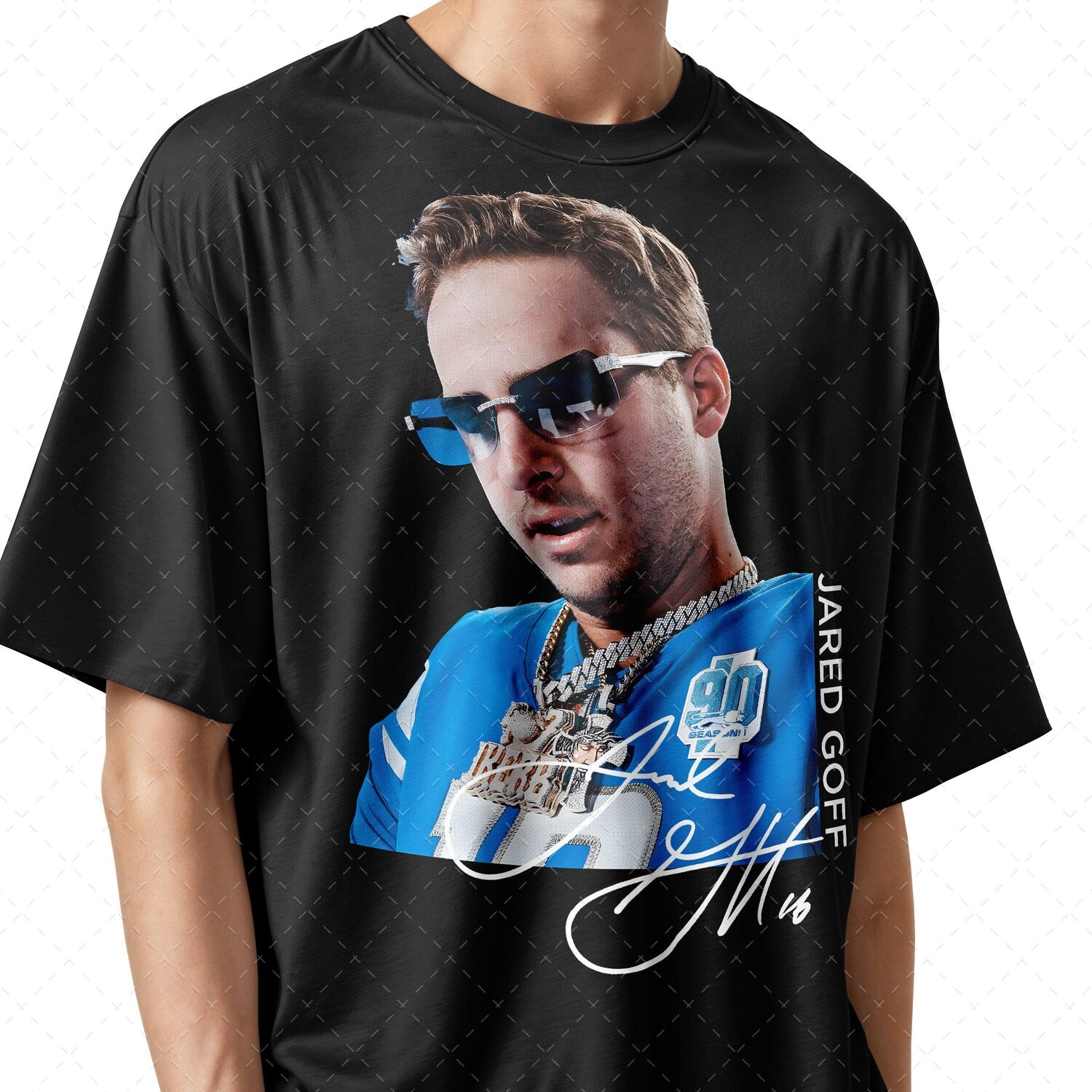 'Jared Goff Iced Out' Football Meme Tee - Detroit Fan Graphic Novelty Shirt