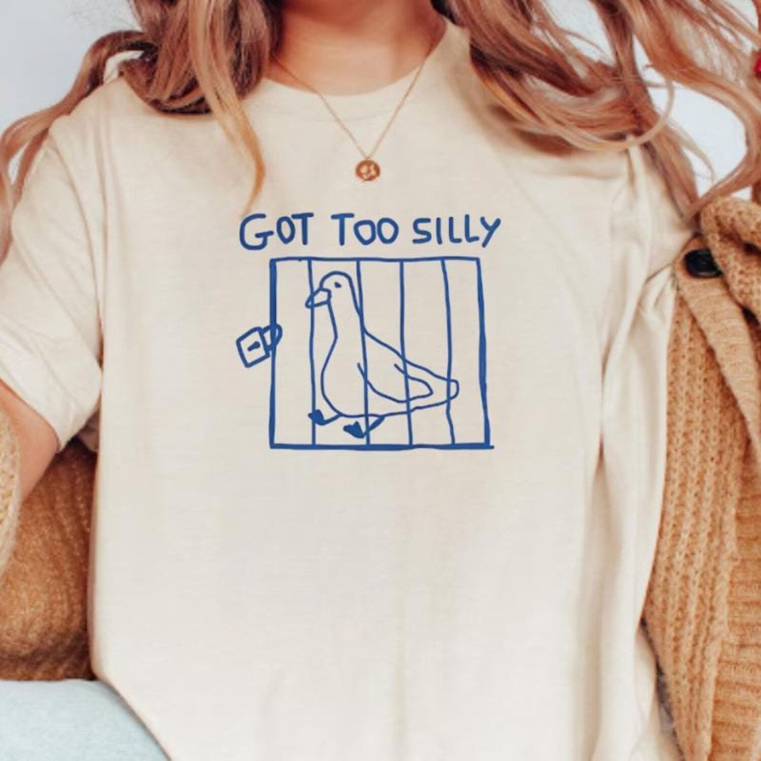 'Got Too Silly' Goose Humor Meme Tee - Funny Gag Gift Graphic Novelty Shirt