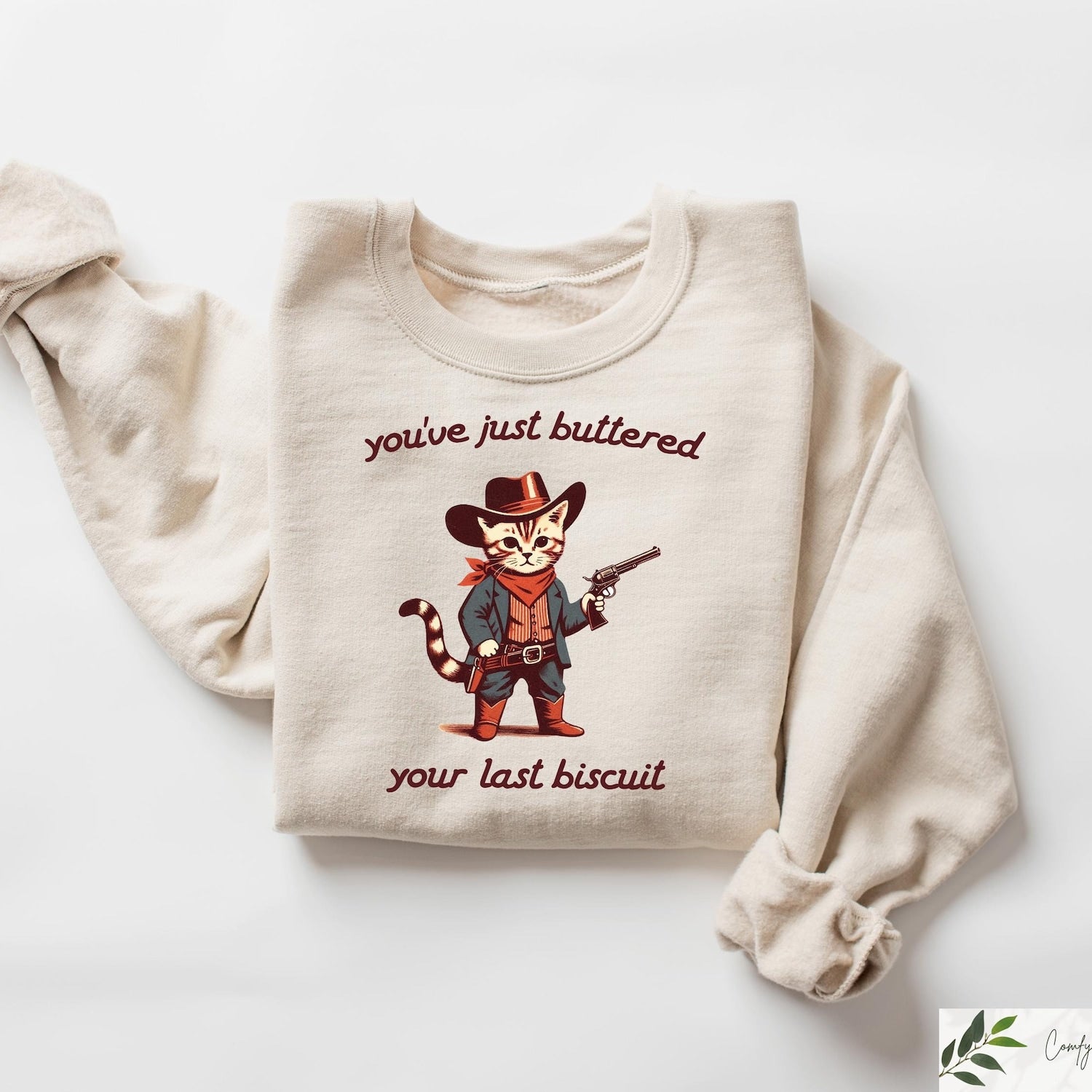'Buttered Your Last Biscuit' Cowboy Cat Tee - Meowdy Partner Funny Graphic Shirt