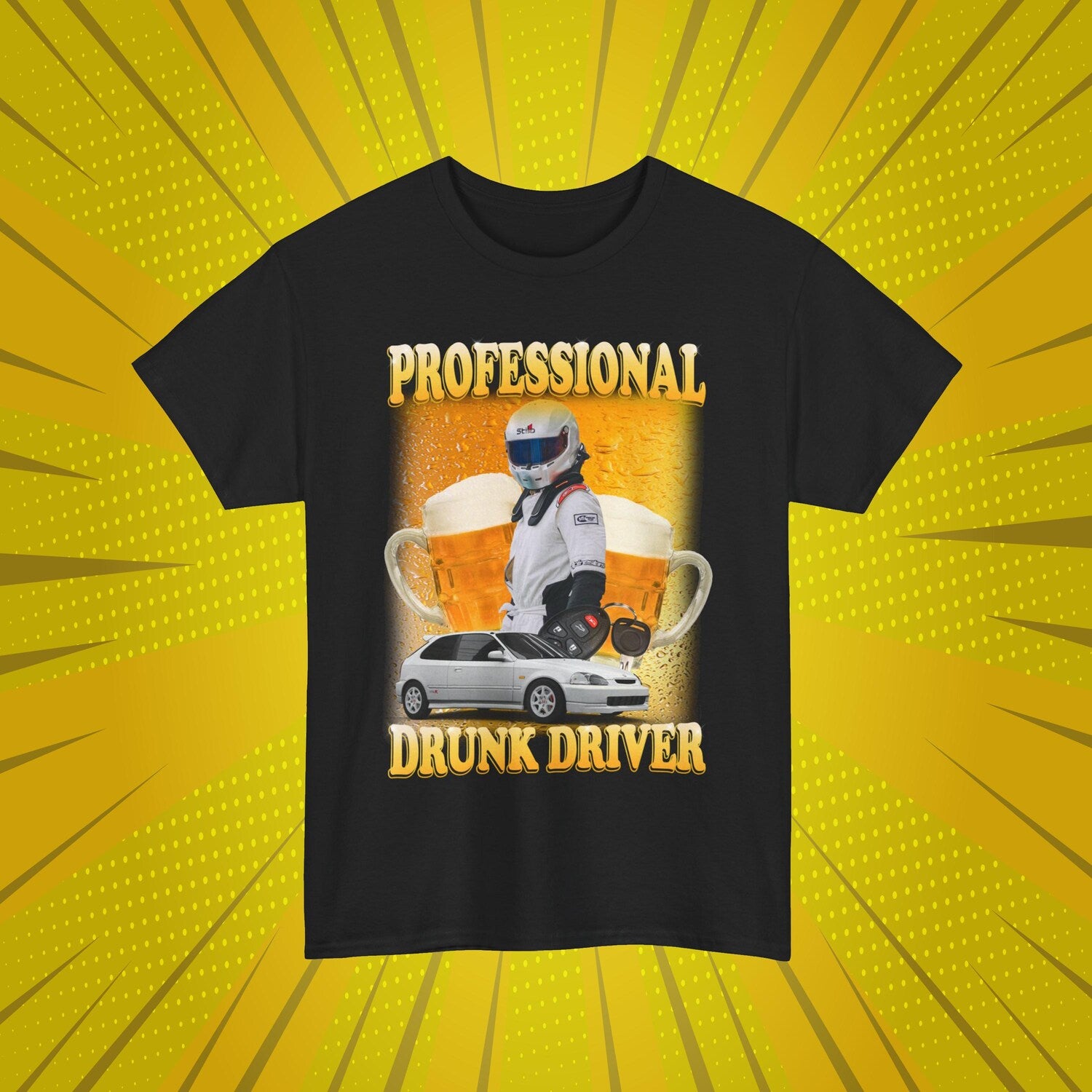 'Professional Drunk Driver' Humorous Meme Tee - Funny Alcohol Graphic Novelty Shirt