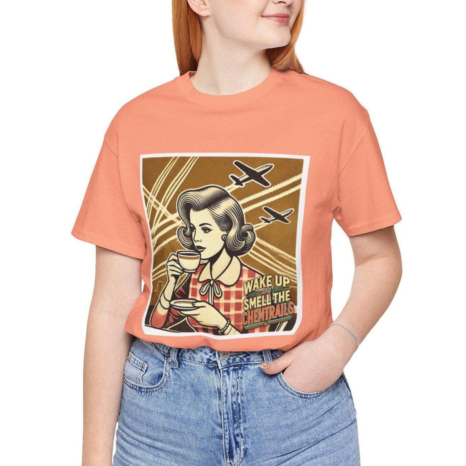 'Smell The Chemtrails' Conspiracy Tee - Retro Sarcastic Coffee Graphic Novelty Shirt