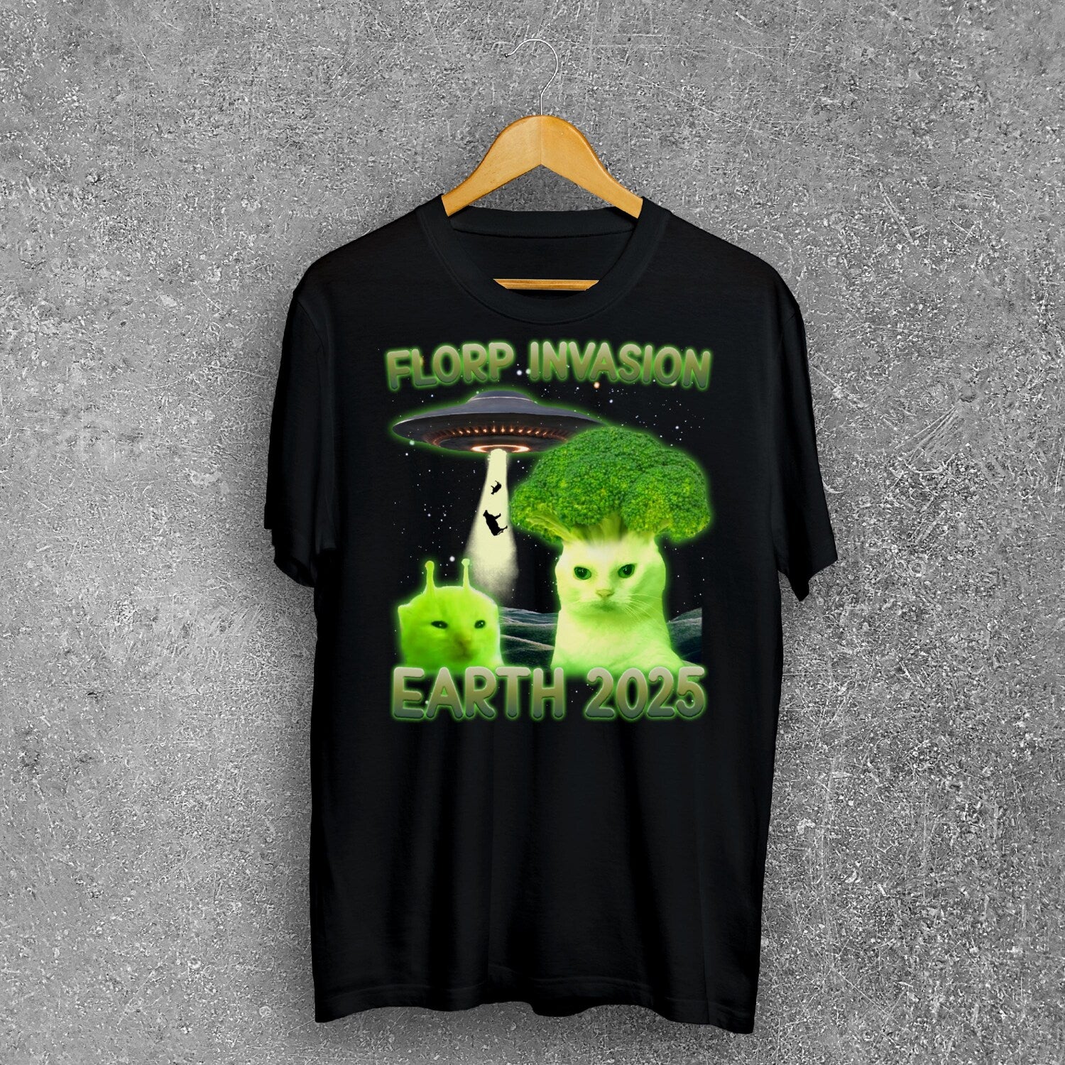 'Florp Invasion' Alien Brainrot Cat Meme Tee - Funny Dank Dank Meme Shirt