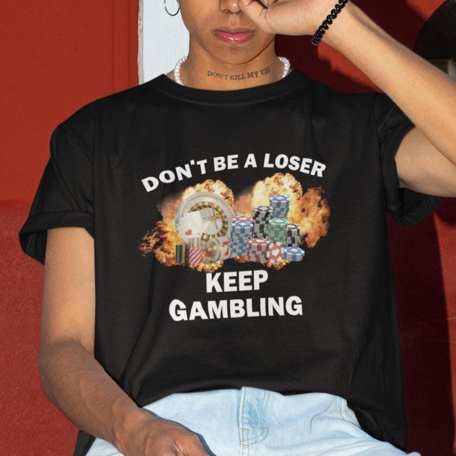 'Keep Gambling' Humor Tee - Funny Offensive Satire Graphic Novelty Shirt