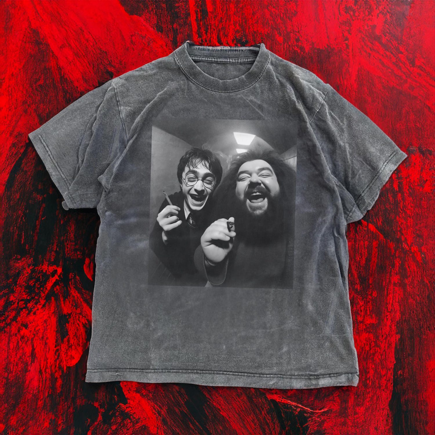 'Young Wizard Smoking' Fantasy Joke Tee - Funny Wizard School Graphic Novelty Shirt