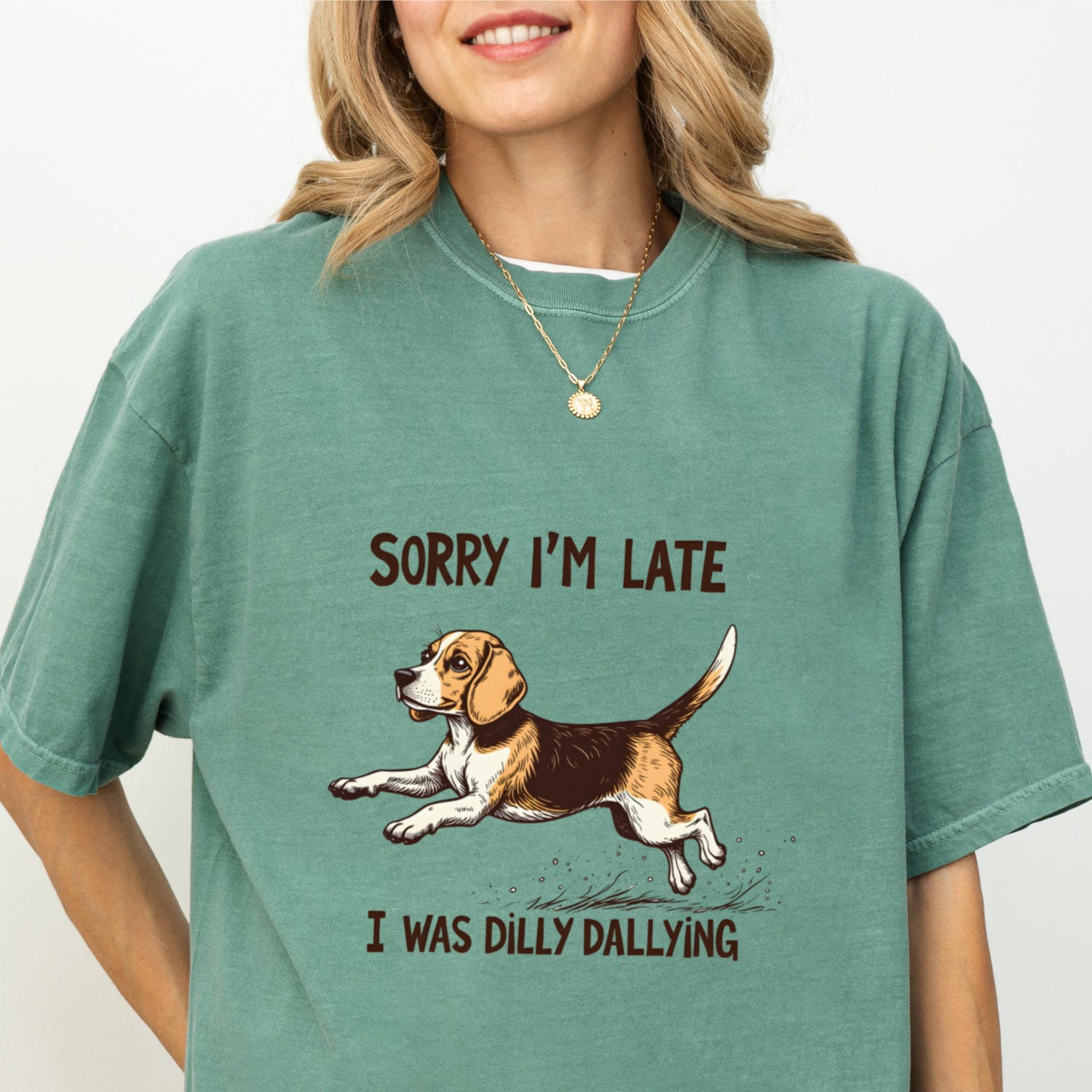 'Dilly Dallying' Dachshund Dog Tee - Funny Cute Dog Lover Graphic Novelty Gift Shirt