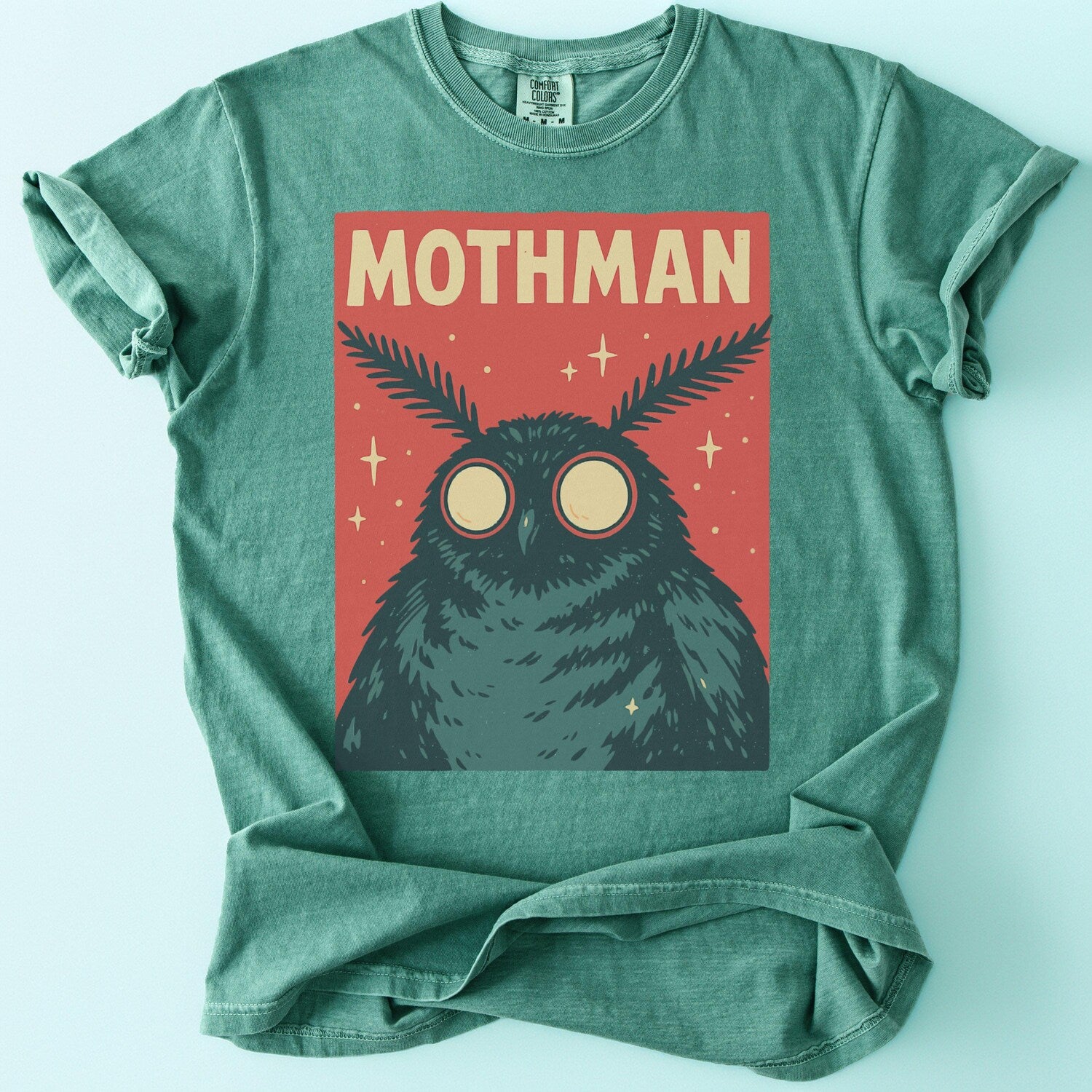 'Mothman' Retro Poster Cryptidcore Tee - Vintage Graphic Novelty Shirt