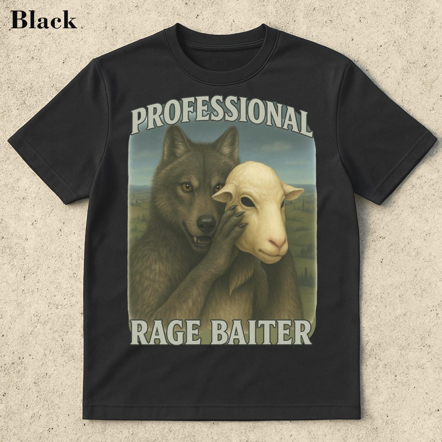 'Professional Rage Baiter' Werewolf Meme Tee - Dumb Stupid Alpha Graphic Novelty Shirt
