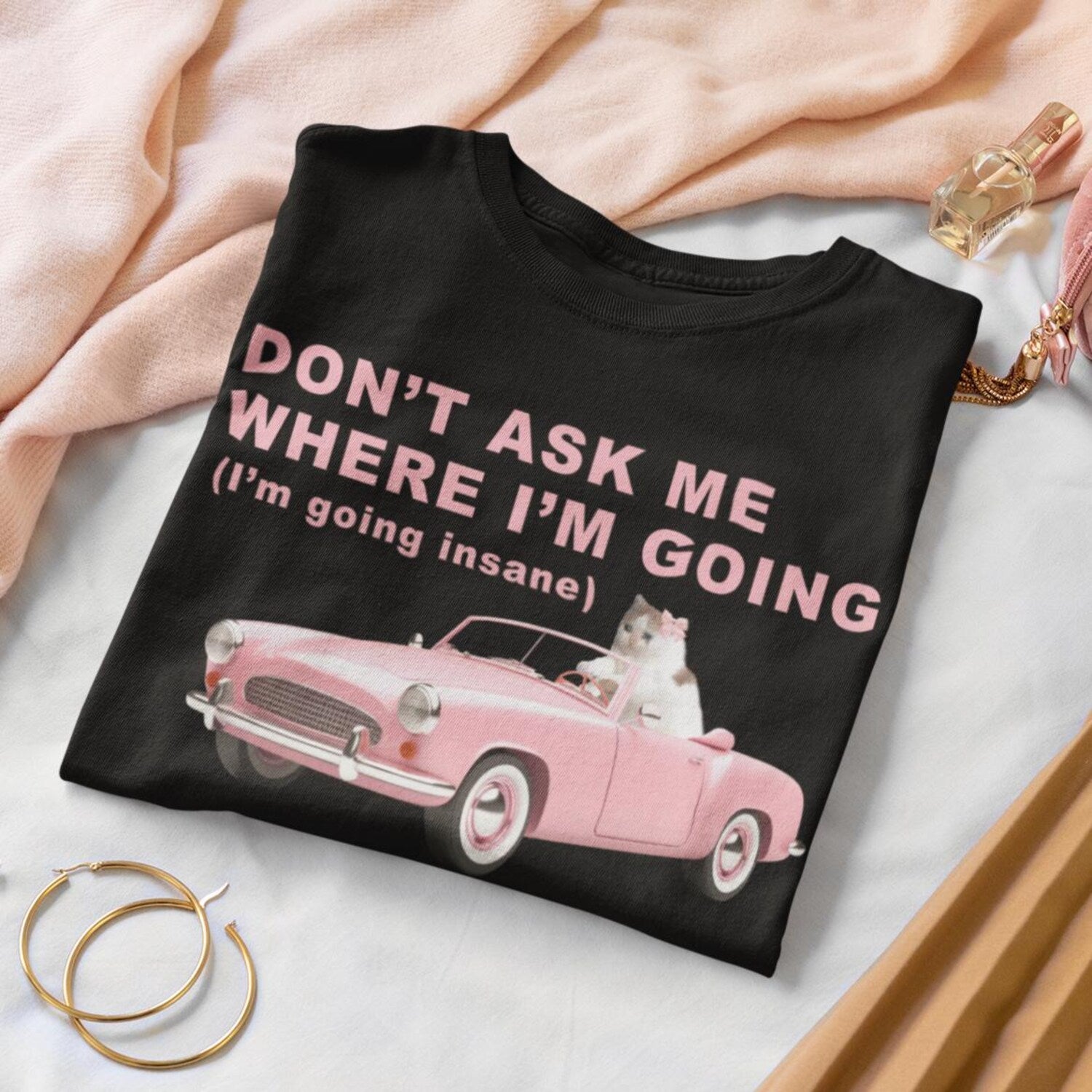 'Going Insane' Funny Cat Meme Tee - Unhinged Mental Health Graphic Shirt