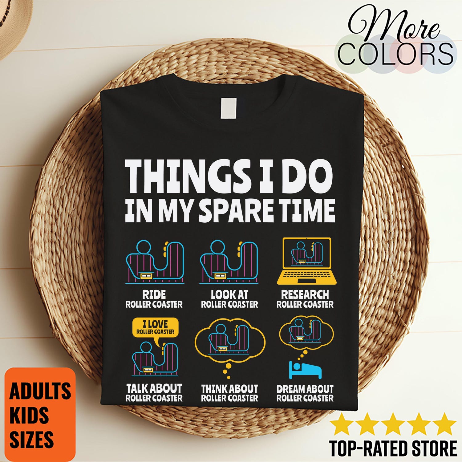 'Roller Coaster Things' Amusement Park Tee - Funny Adventure Fun Graphic Novelty Shirt