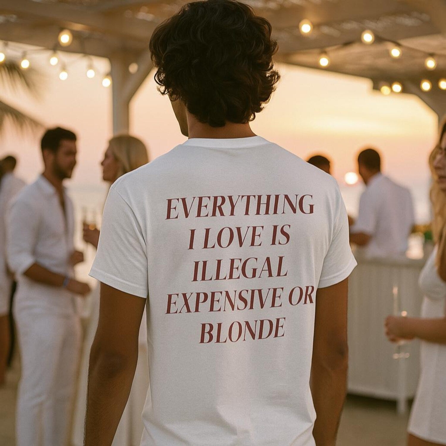 'Illegal Expensive or Blonde' Sarcastic Quote Tee - Flirty Party Graphic Novelty Shirt