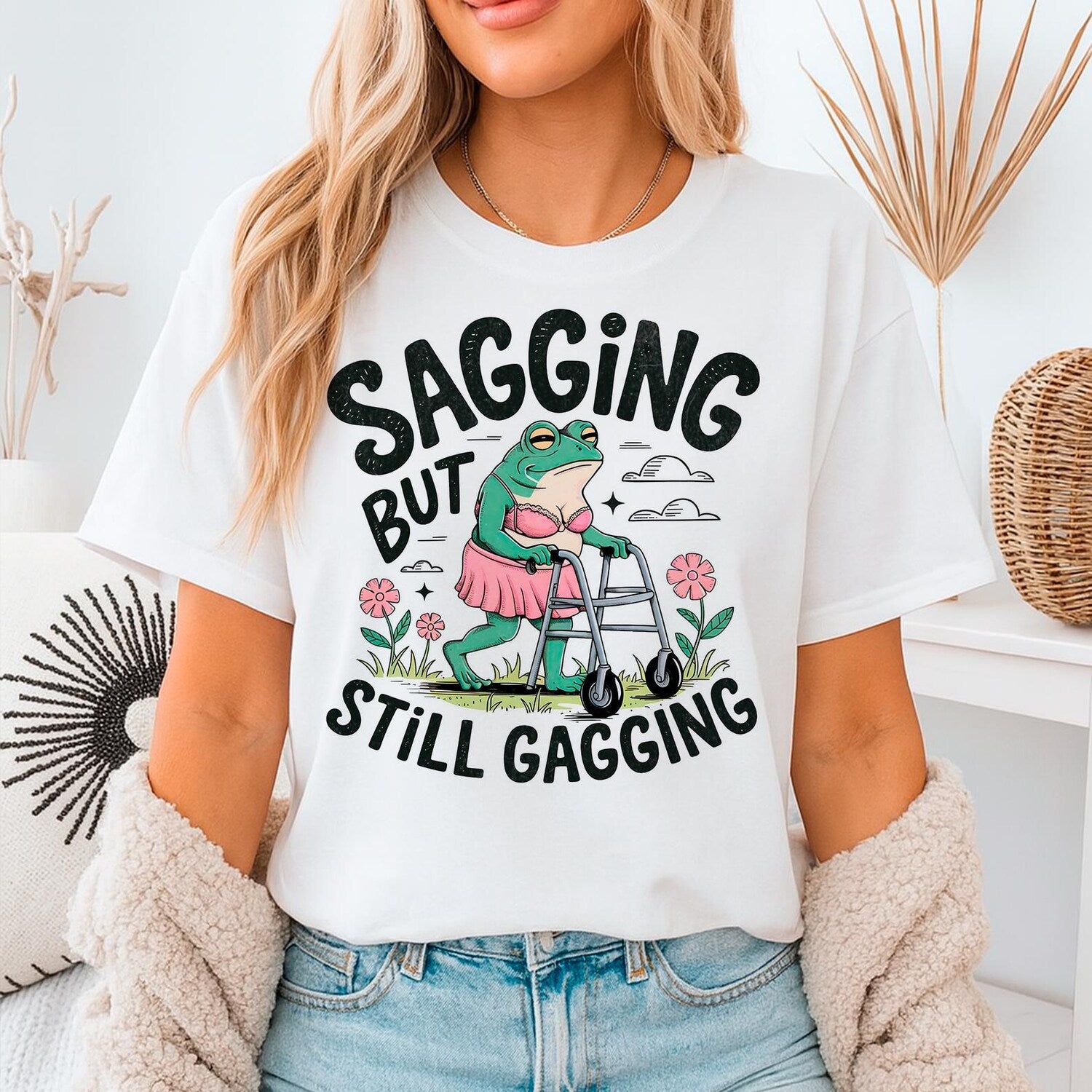 'Sagging But Still Gagging' Frog Tee - Funny Inappropriate Adult Humor Shirt