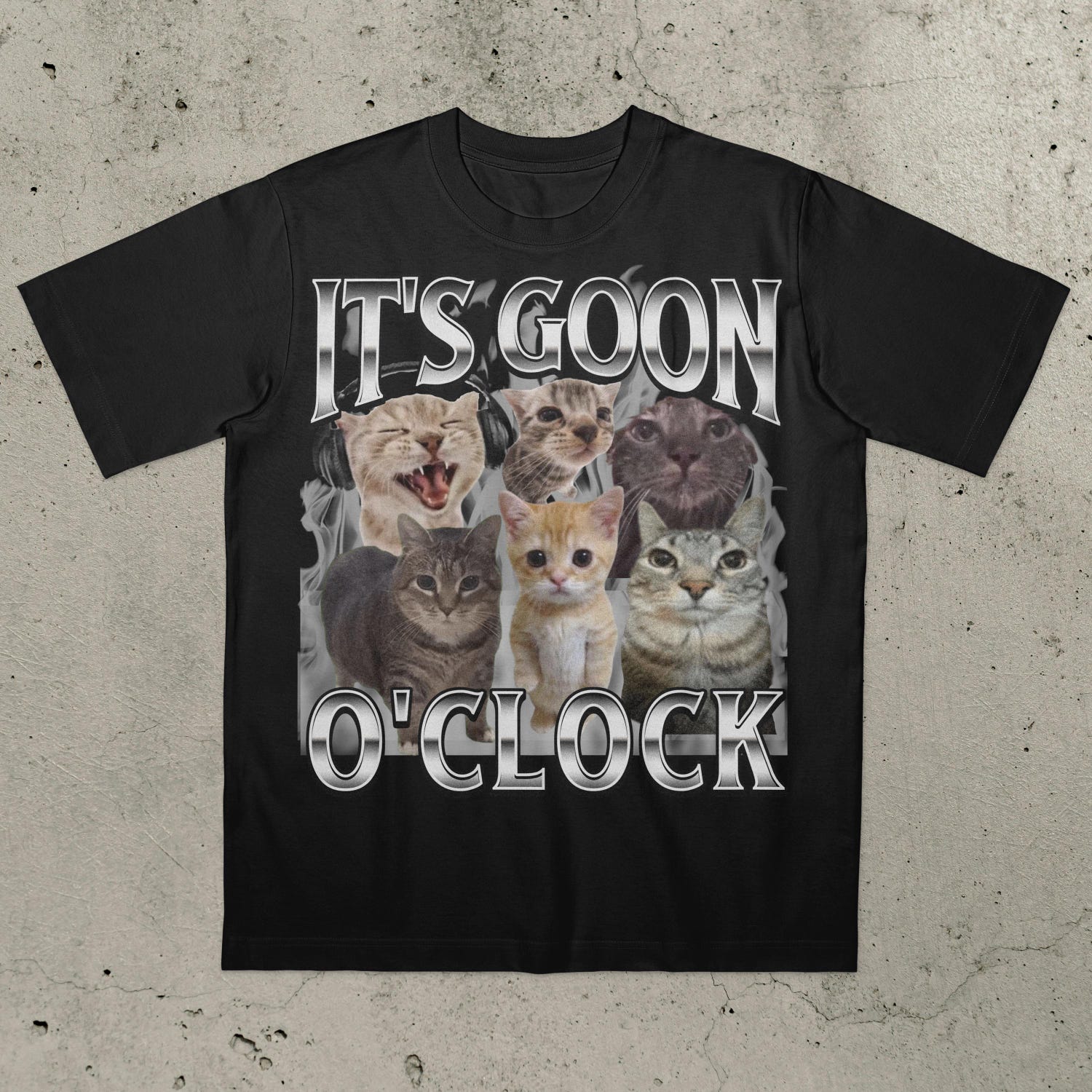 'It's Goon O'Clock' Cat Shirt - Funny Brainrot Graphic Novelty Shirt