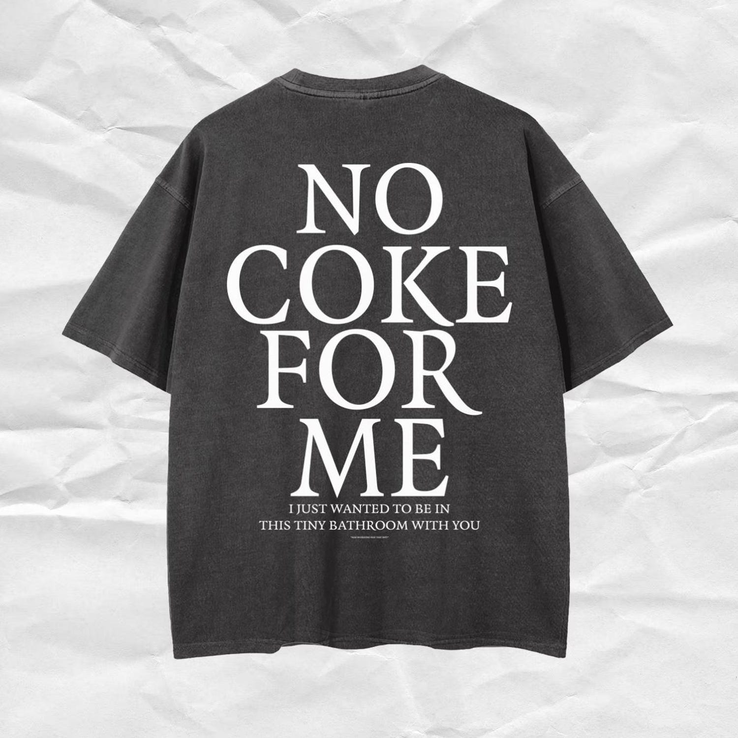 'No Cocaine' Smiley Face Retro Tee - Bold Expressive Streetwear Graphic Novelty Shirt