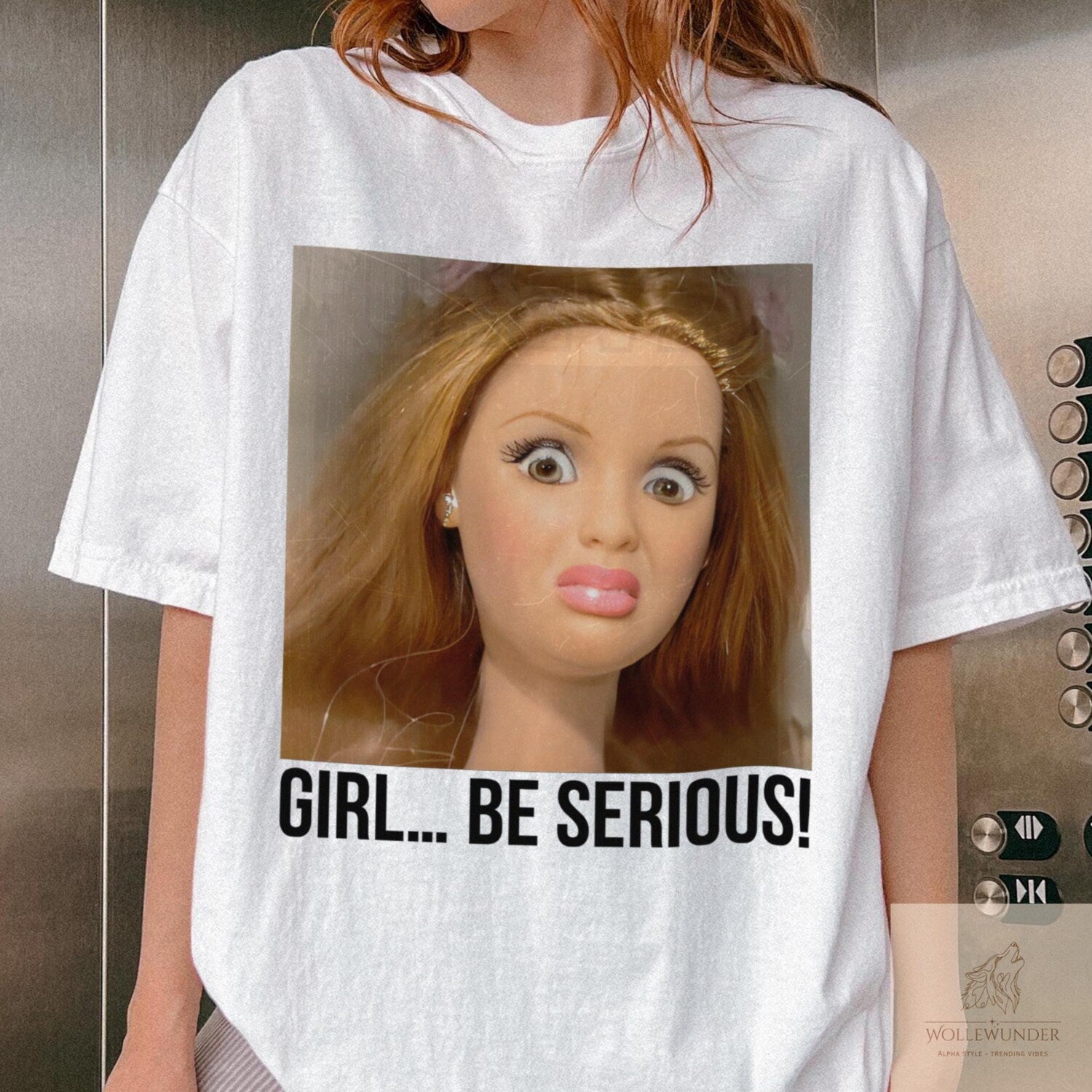 'Doll Face' Meme Aesthetic Tee - Weird Sarcastic Doll Humor Graphic Novelty Shirt