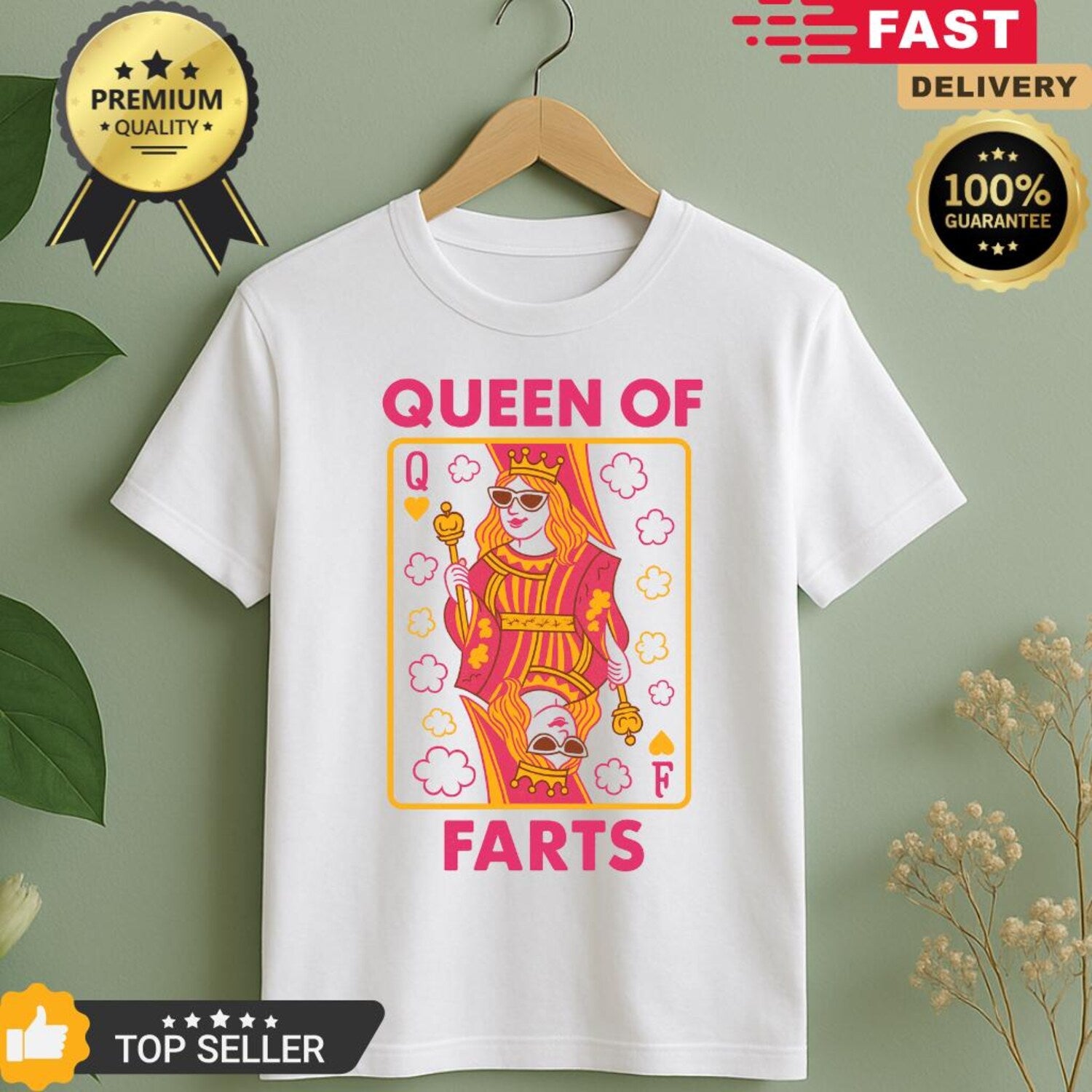 'Queen of Farts' Embarrassing Joke Tee - Funny Inappropriate Gag Gift Shirt