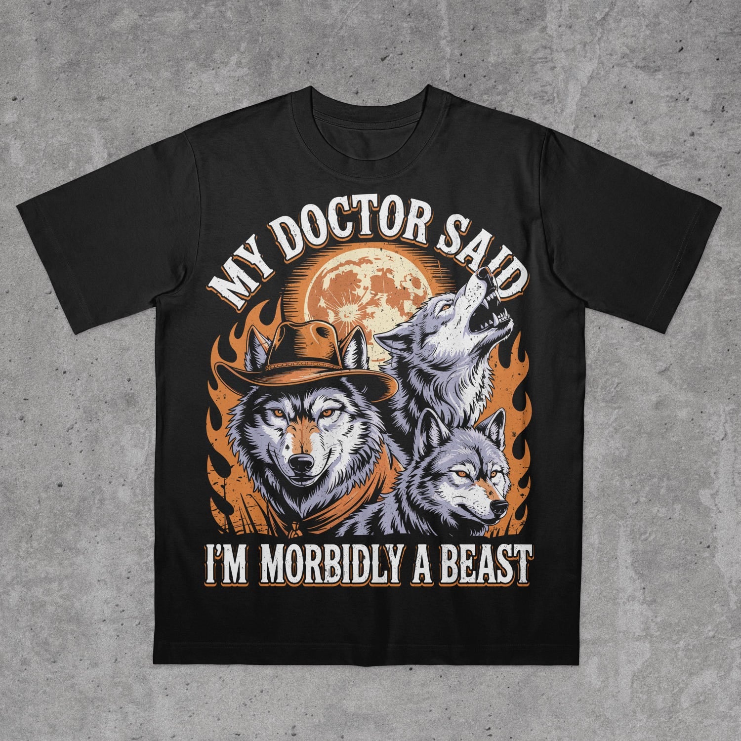 'Morbidly A Beast' Werewolf Meme Tee - Funny Aggressive Viral Graphic Novelty Shirt