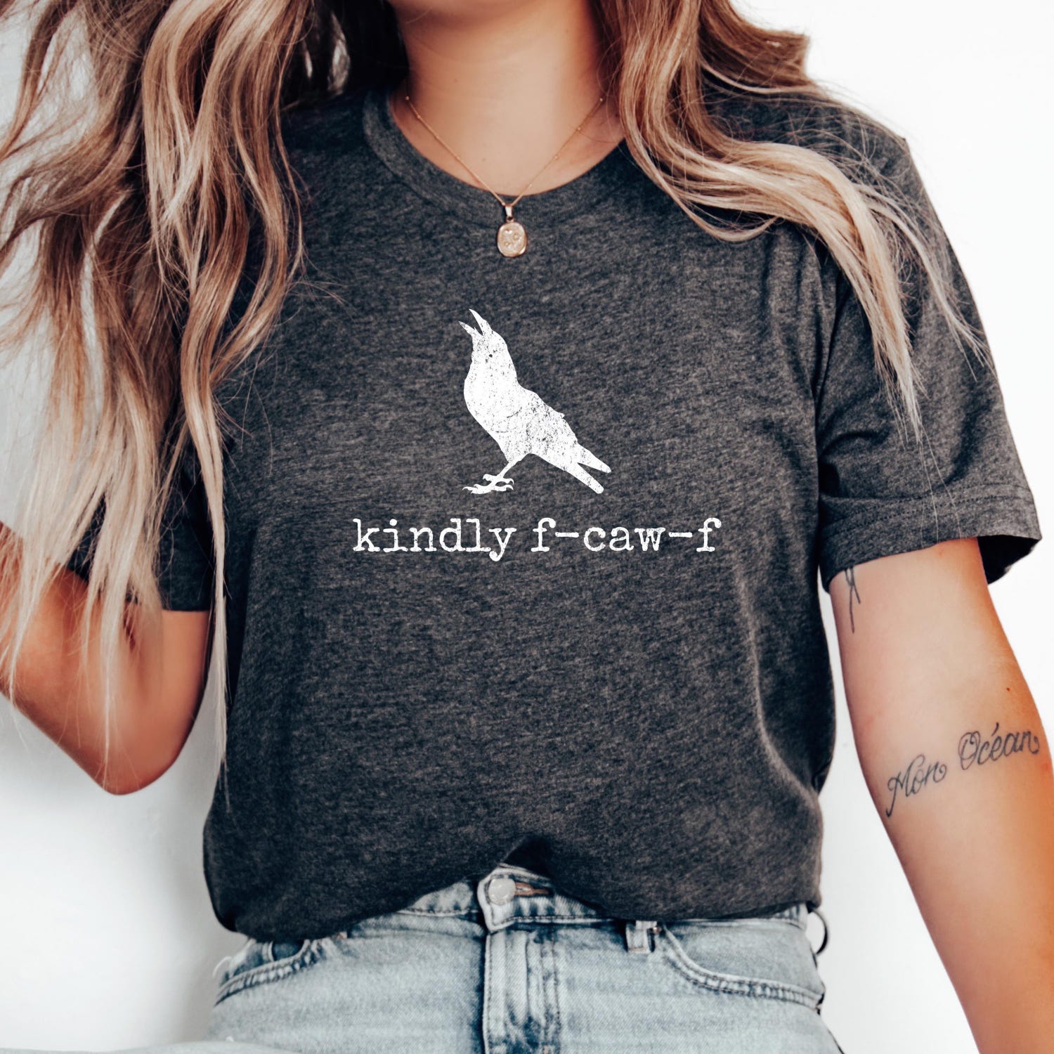 'F-Caw-F' Funny Crow Halloween Tee - Sarcastic Bird Graphic Novelty Shirt