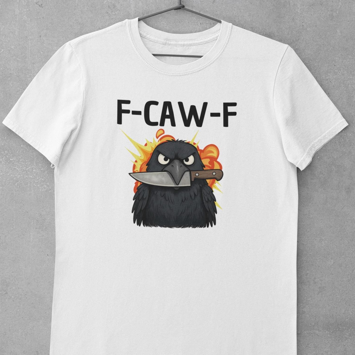 'Fcawf Crow Bird' Funny Meme Tee - Ironic Sarcastic Animal Graphic Novelty Shirt