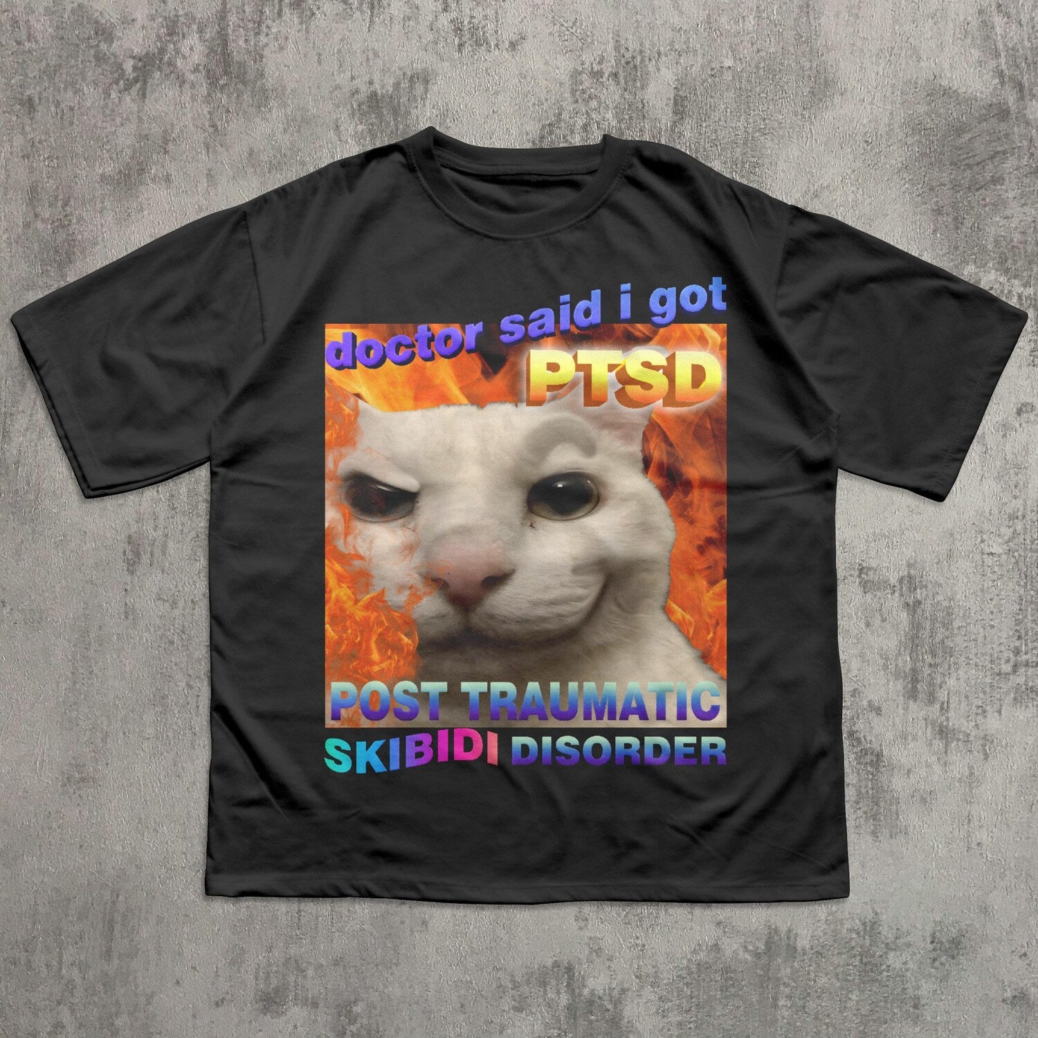 'Skibidi Disorder' Funny Cat Meme Tee - Unhinged Cringe Graphic Novelty Shirt