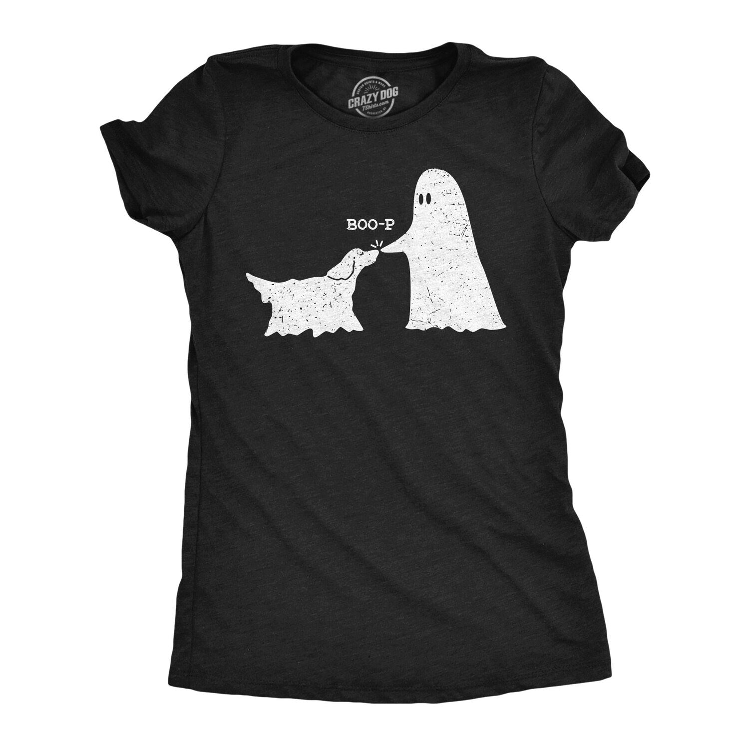 'Boo-p Ghost Dog' Halloween Dog Mom Tee - Funny Spooky Graphic Novelty Shirt