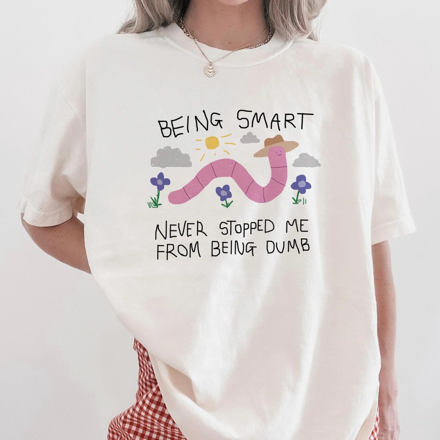 'Smart But Dumb' Worm Meme Tee - Funny Graphic Novelty Shirt