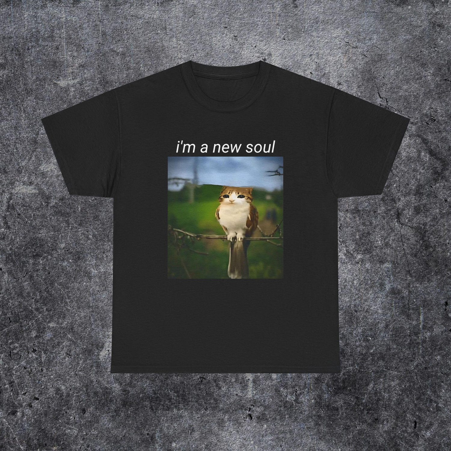 'Meowl Meme' Funny Cat Owl Graphic Tee - Silly Brainrot Gift Shirt
