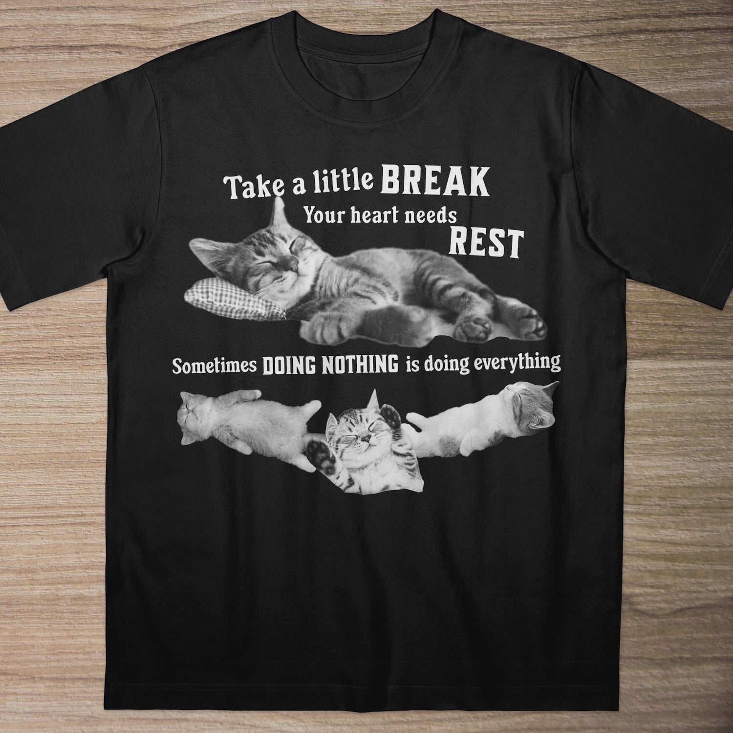 'Sarcastic Funny Cat' Sleepy Meme Tee - Silly Unhinged Humor Graphic Novelty Shirt