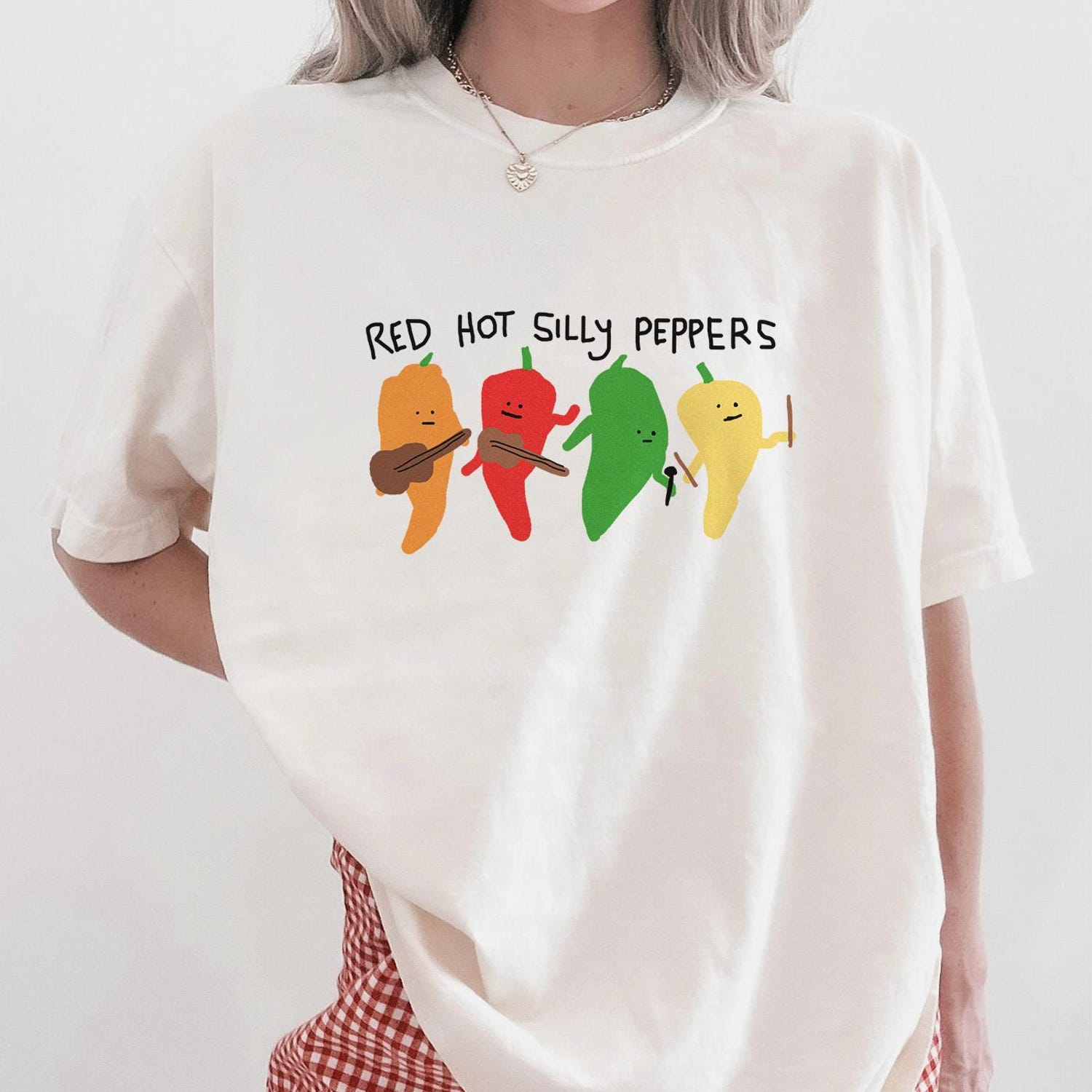 'Red Hot Silly Peppers' Cartoon Meme Tee - Funny Music Parody Graphic Shirt