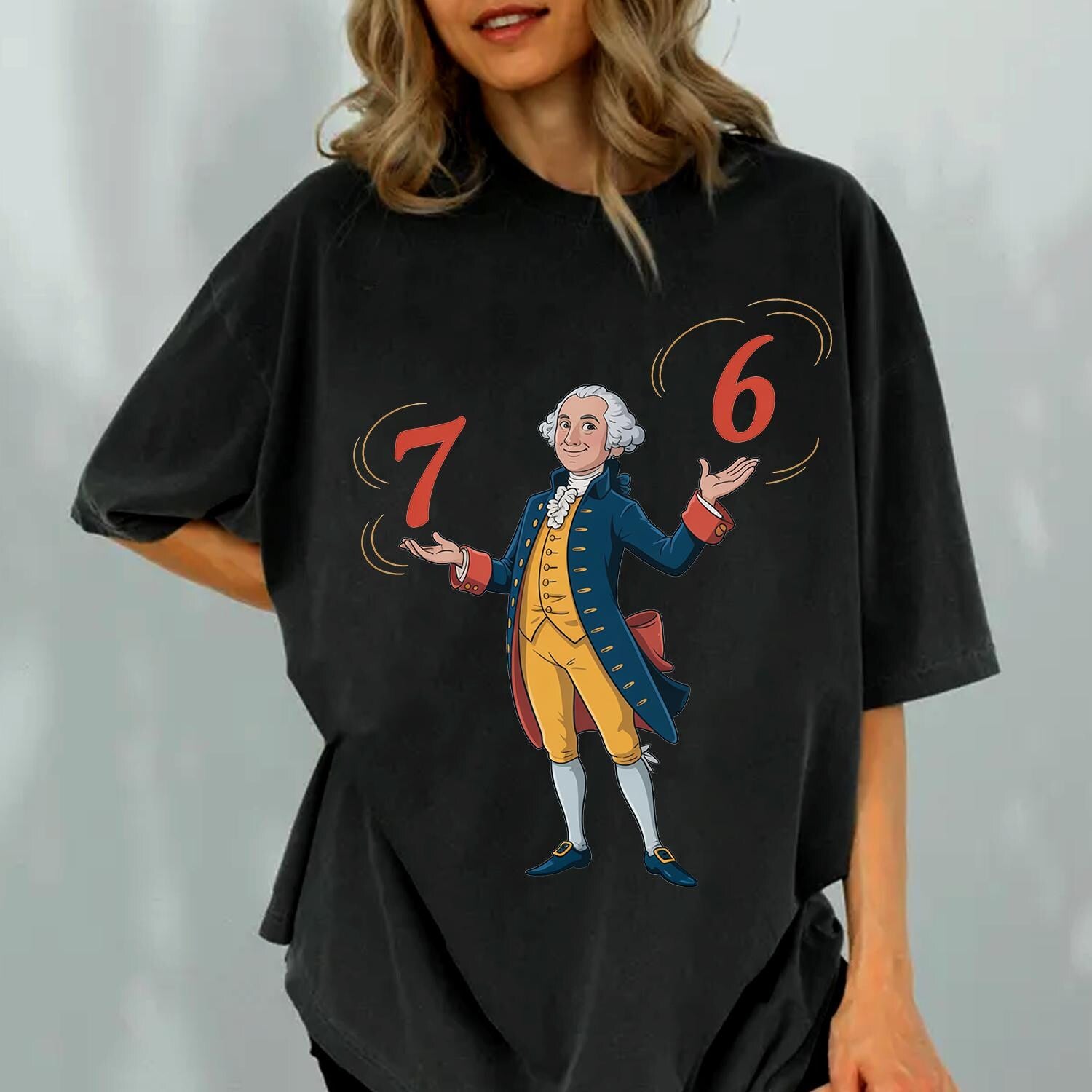 'Six Seven' George Washington Meme Tee - Funny Viral Graphic Novelty Shirt