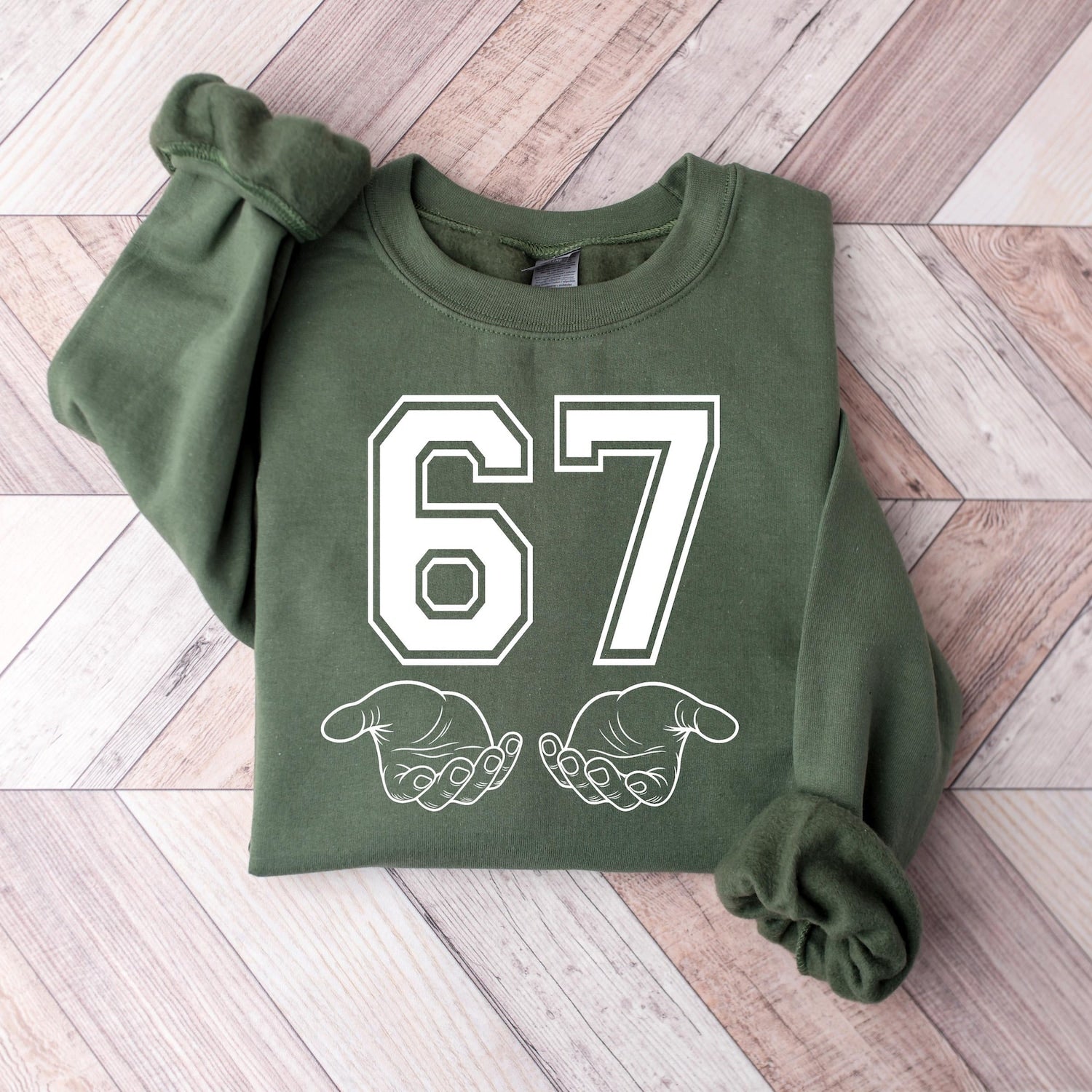 67 Hand Sweatshirt, Funny Six Seven Shirt, Meme Generation Alpha Tee, Trendy 67 Tshirt, Funny Gen Alpha Gift, Social Media Humor Crewneck