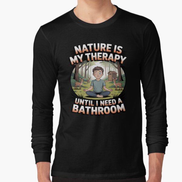 "sarcastic adventure - dark forest - survival of the weirdest - bear encounter - mentally lost hiker - edgy outdoor - hiking regret - lost in nature - funny national park - overthinking in the woods" Long Sleeve T-Shirt for Sale by JansenGS