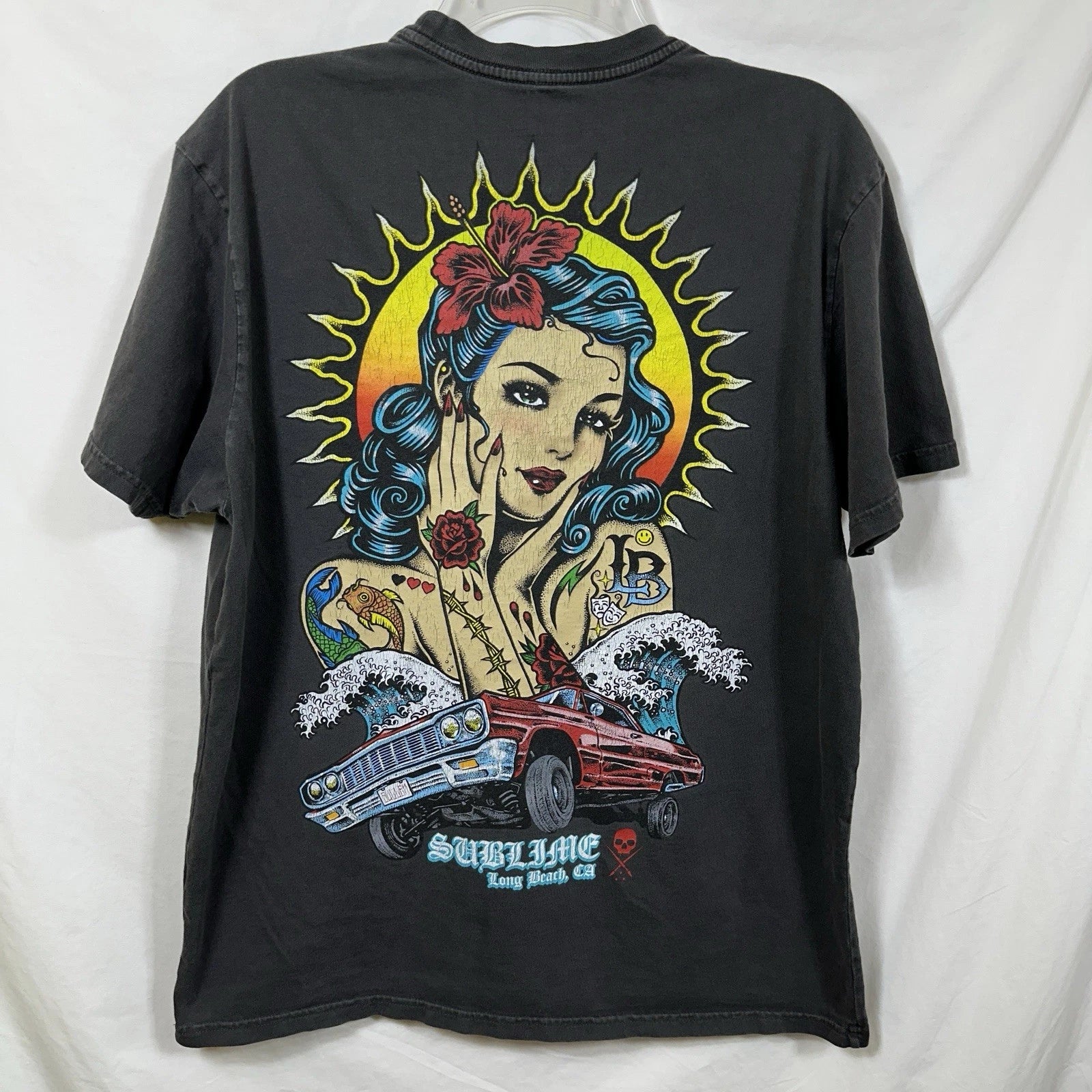 Sublime Sullen Art Collective Large Double Sided T-shirt Low Rider Hydros Cali L