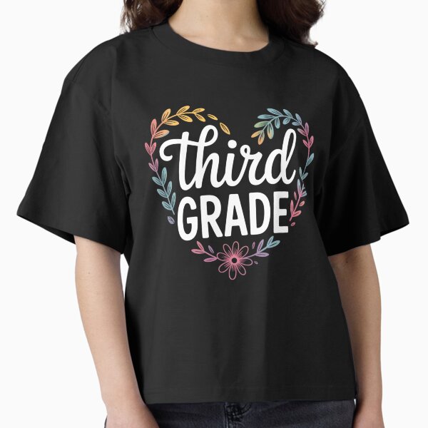 3rd Third Grade Floral Heart Back To School Teacher Girls Boxy T-Shirt for Sale by TyraYoung