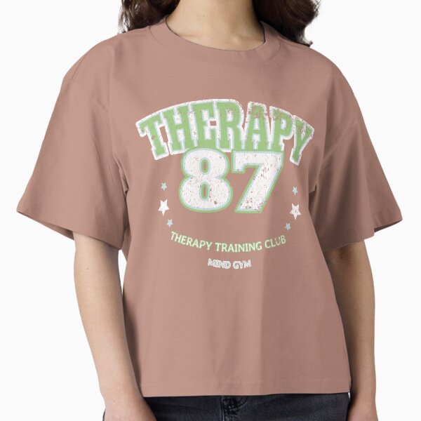 "Therapy 87 Mind Gym – Retro Varsity Mental Health Design" Boxy T-Shirt for Sale by LetterMonsters
