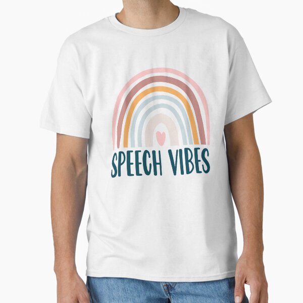 "Speech Vibes Speech Language Pathologist Speechie Boho Rainbow Retro" Classic T-Shirt for Sale by sweetheartistic